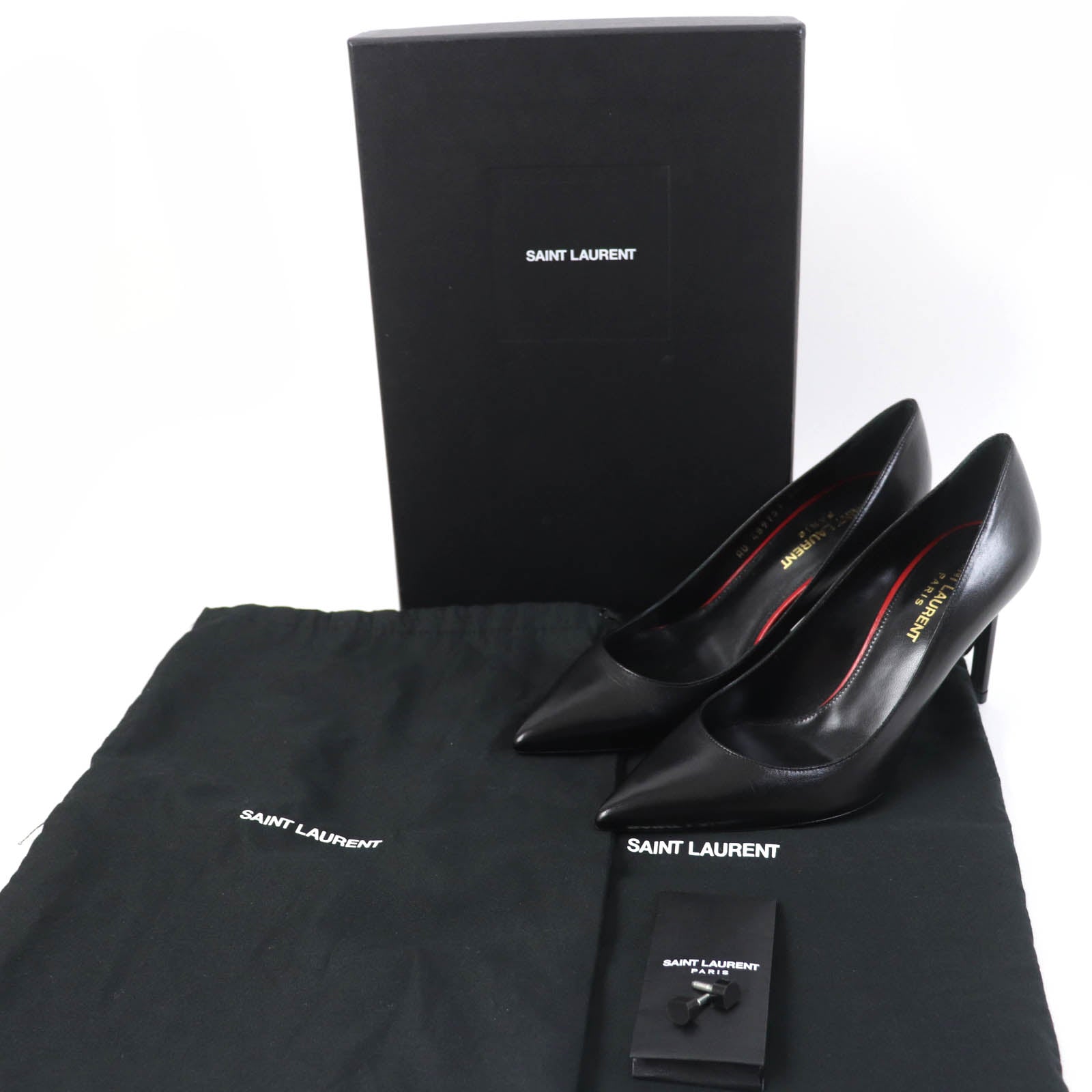 Saint Laurent Anya Leather Pumps Black 36.5