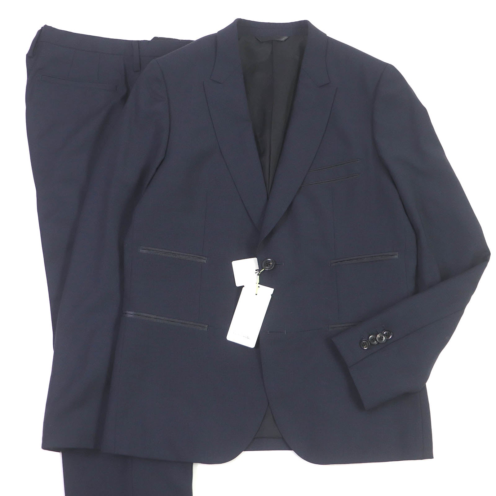 Paul Smith Wool Patterned Suit Navy M