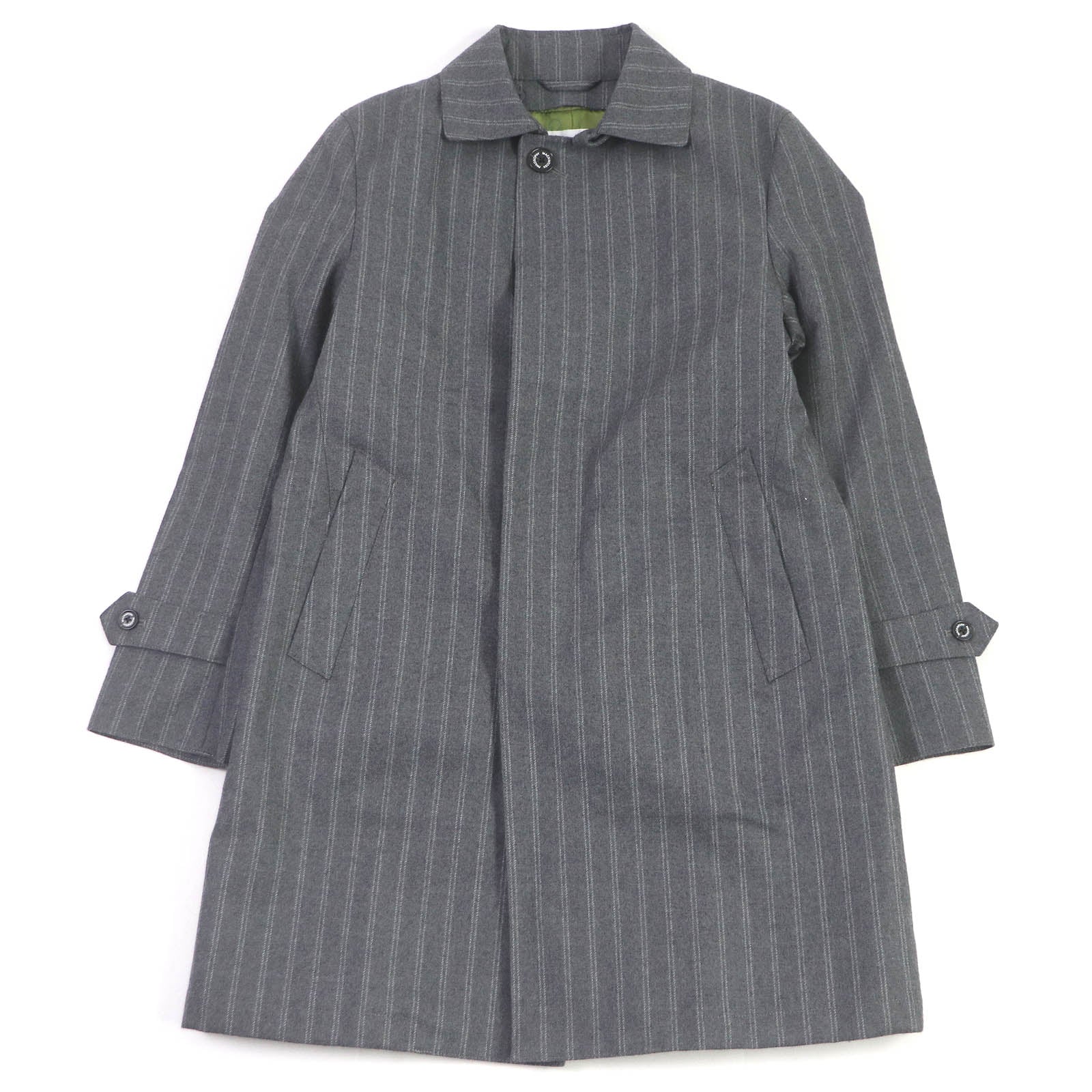 MACKINTOSH PHILOSOPHY Wool Cotton Striped Coat Gray