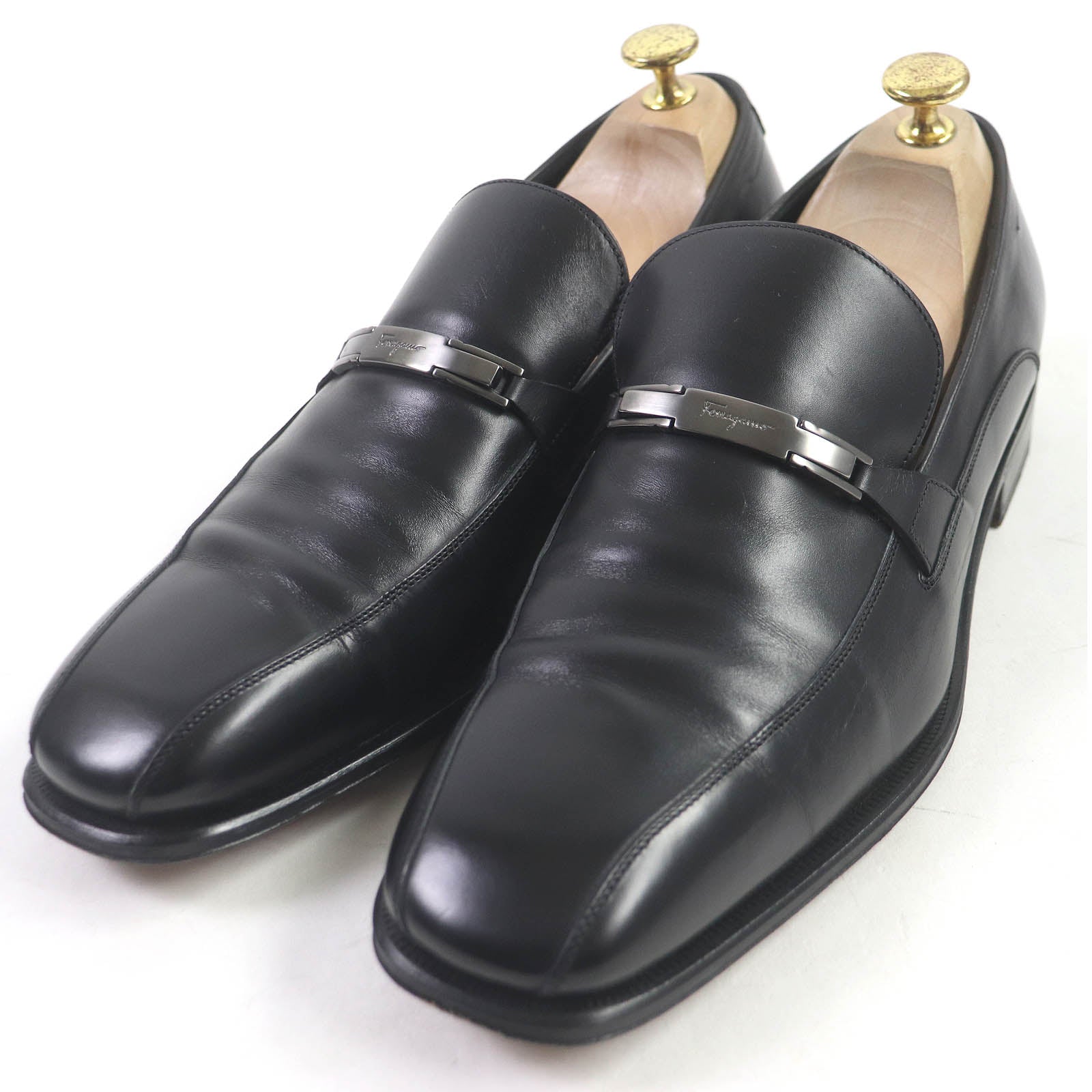 Salvatore Ferragamo Leather Loafers Black 8 2E