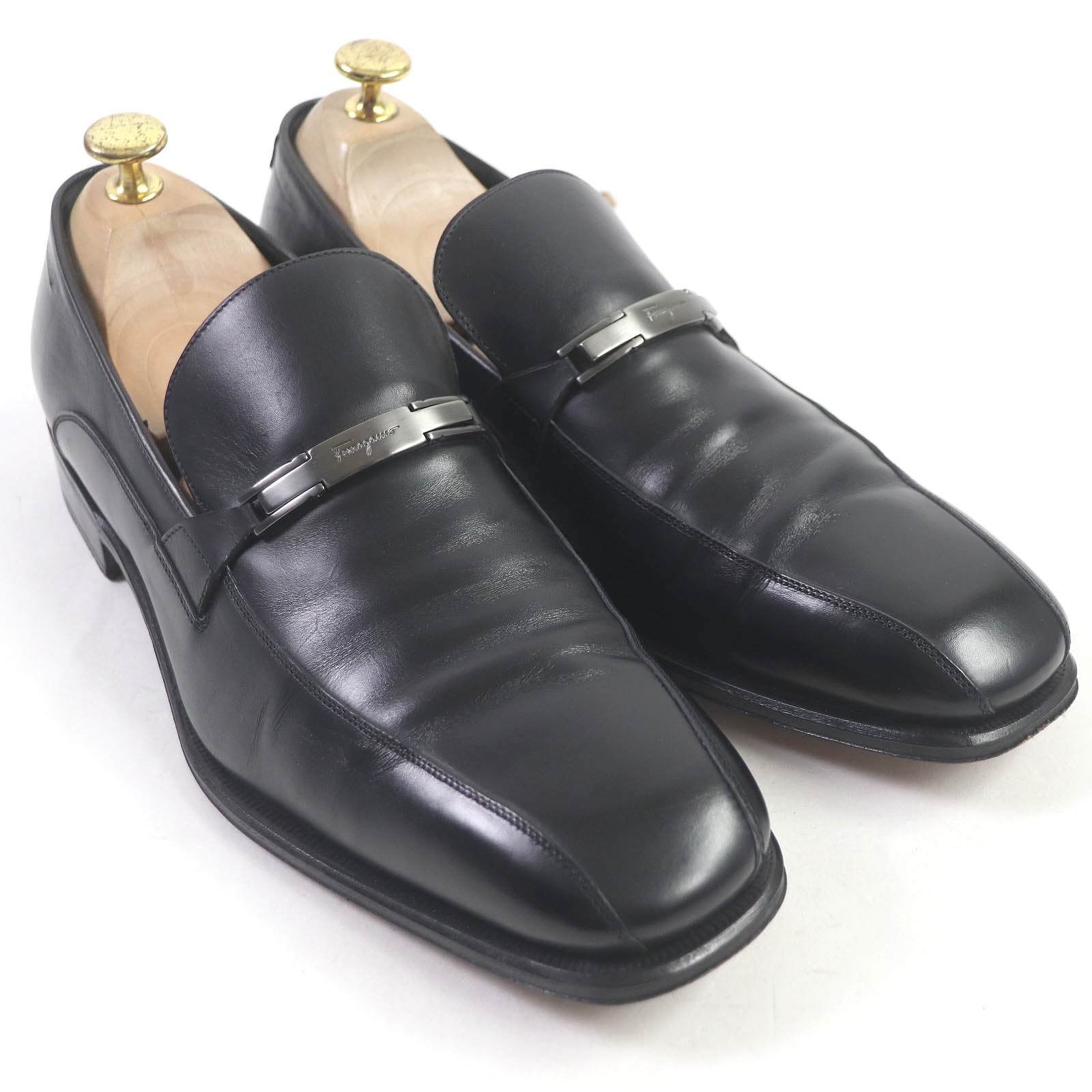 Salvatore Ferragamo Leather Loafers Black 8 2E