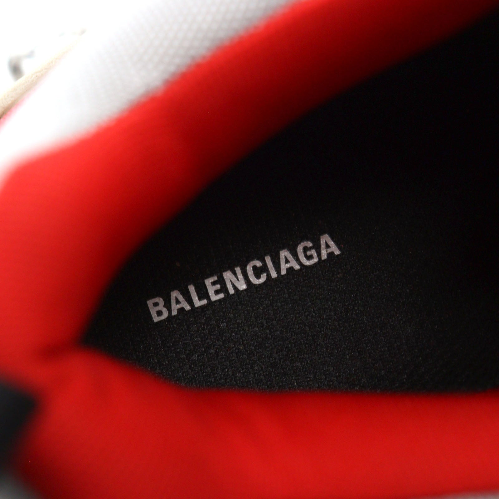 Balenciaga Triple S Leather Sneakers Gray Red