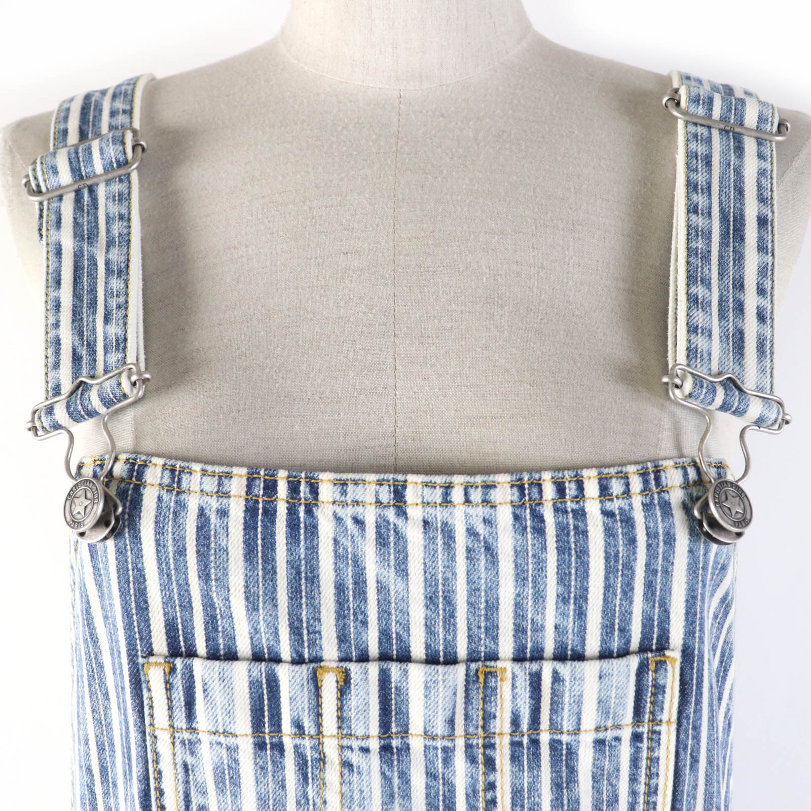 Dior Striped Denim Overalls Women