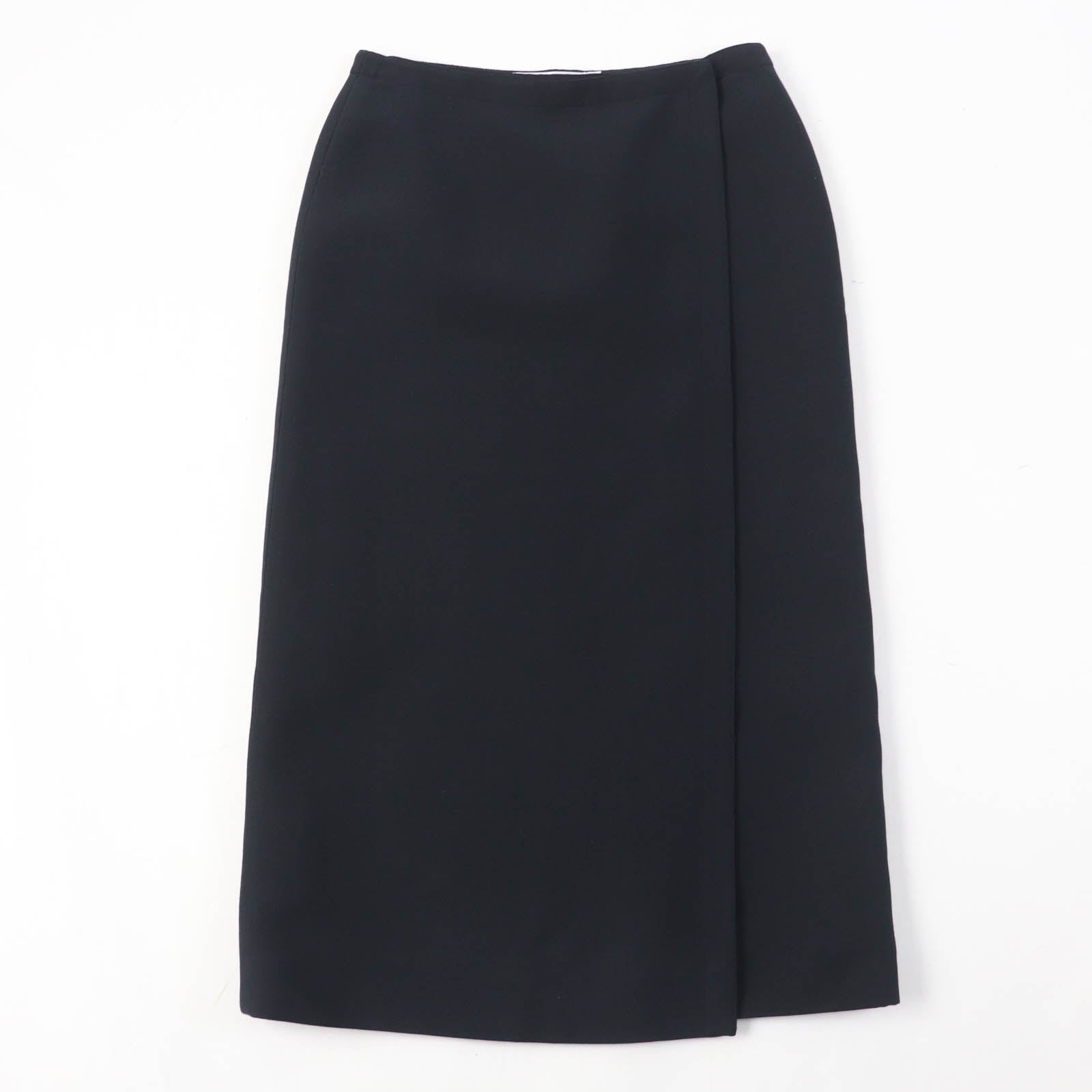 Dior Wool Silk Wrap Skirt Black 40