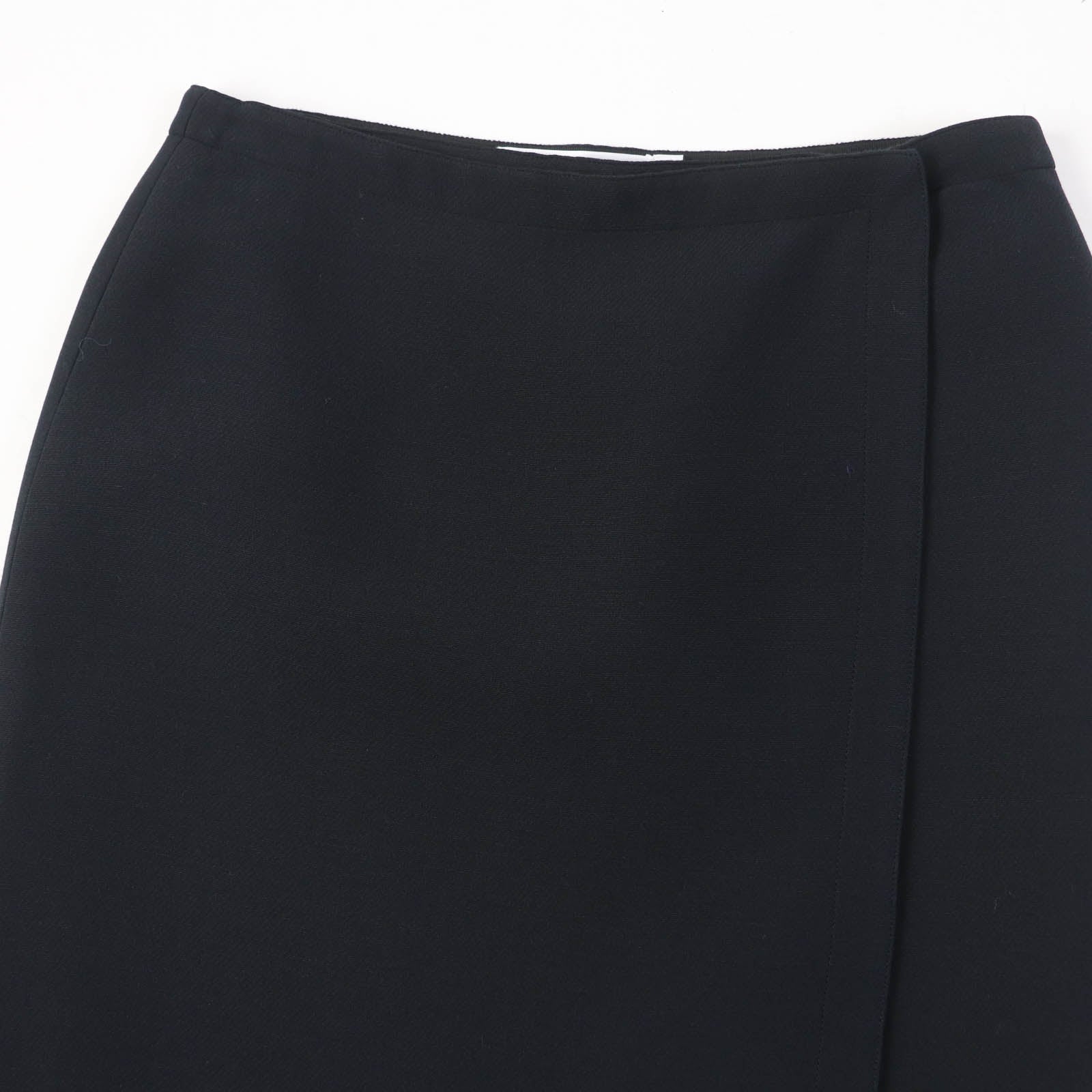 Dior Wool Silk Wrap Skirt Black 40