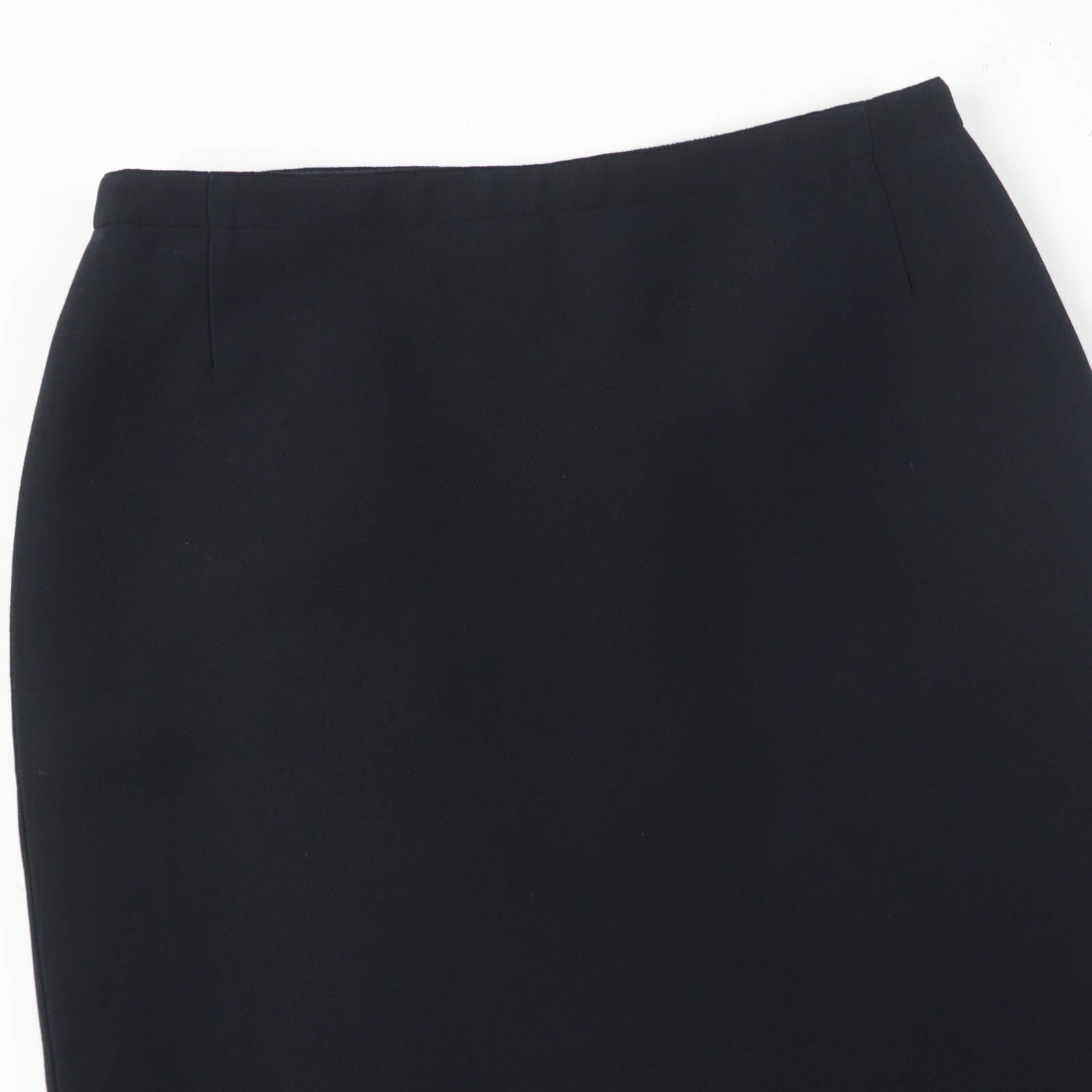 Dior Wool Silk Wrap Skirt Black 40