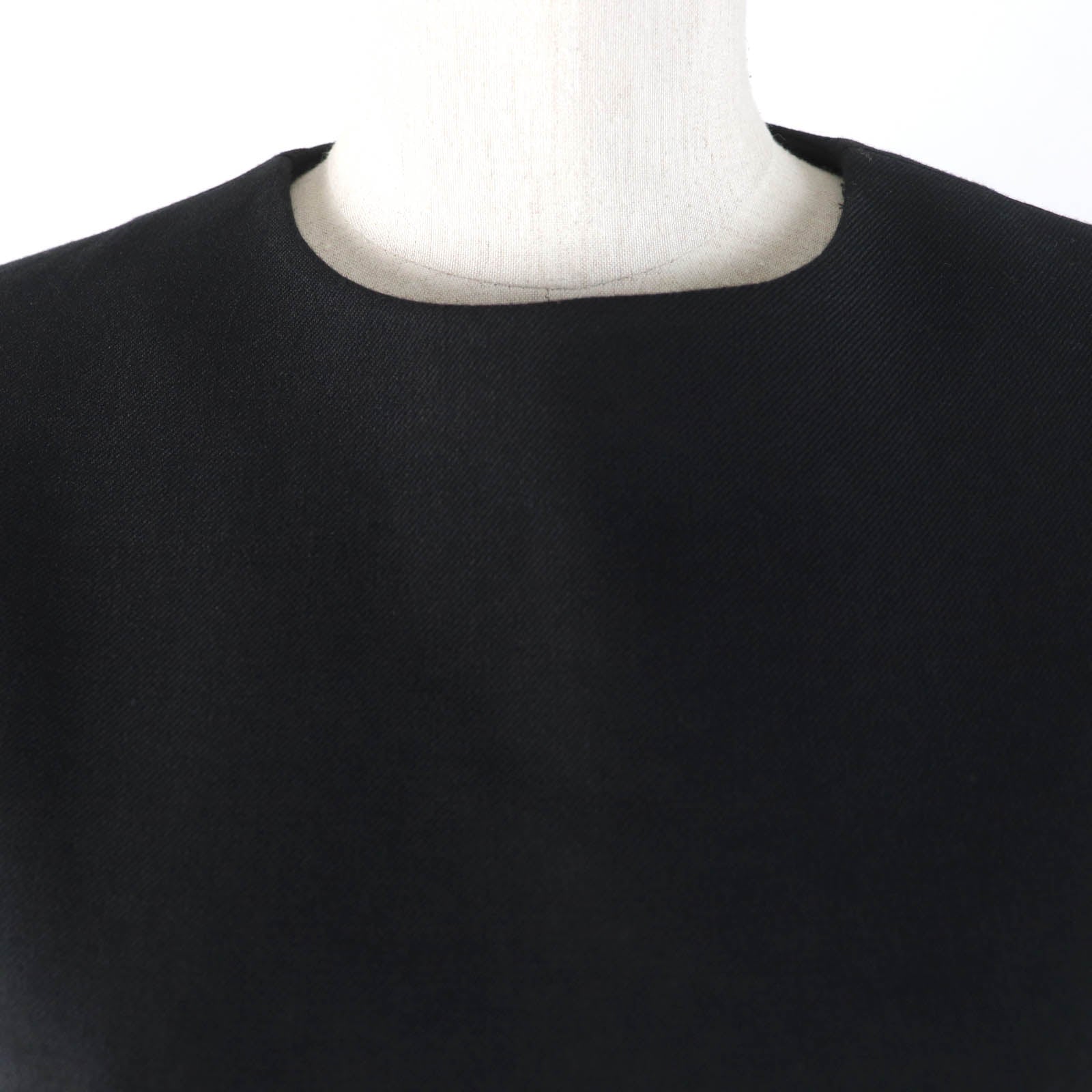 Louis Vuitton Wool Silk Leather Dress Black 34