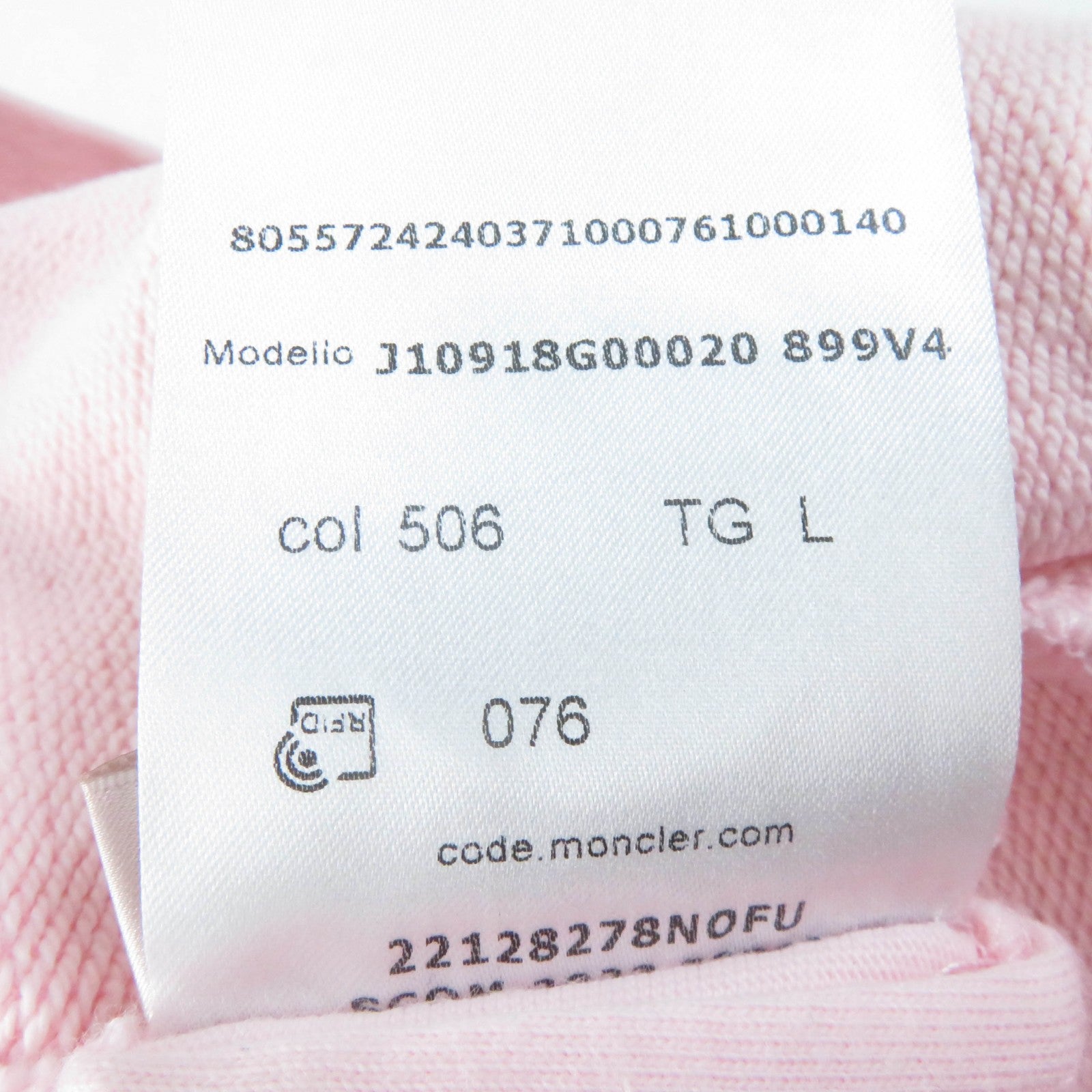 Moncler Cotton Hoodie Pink L Women