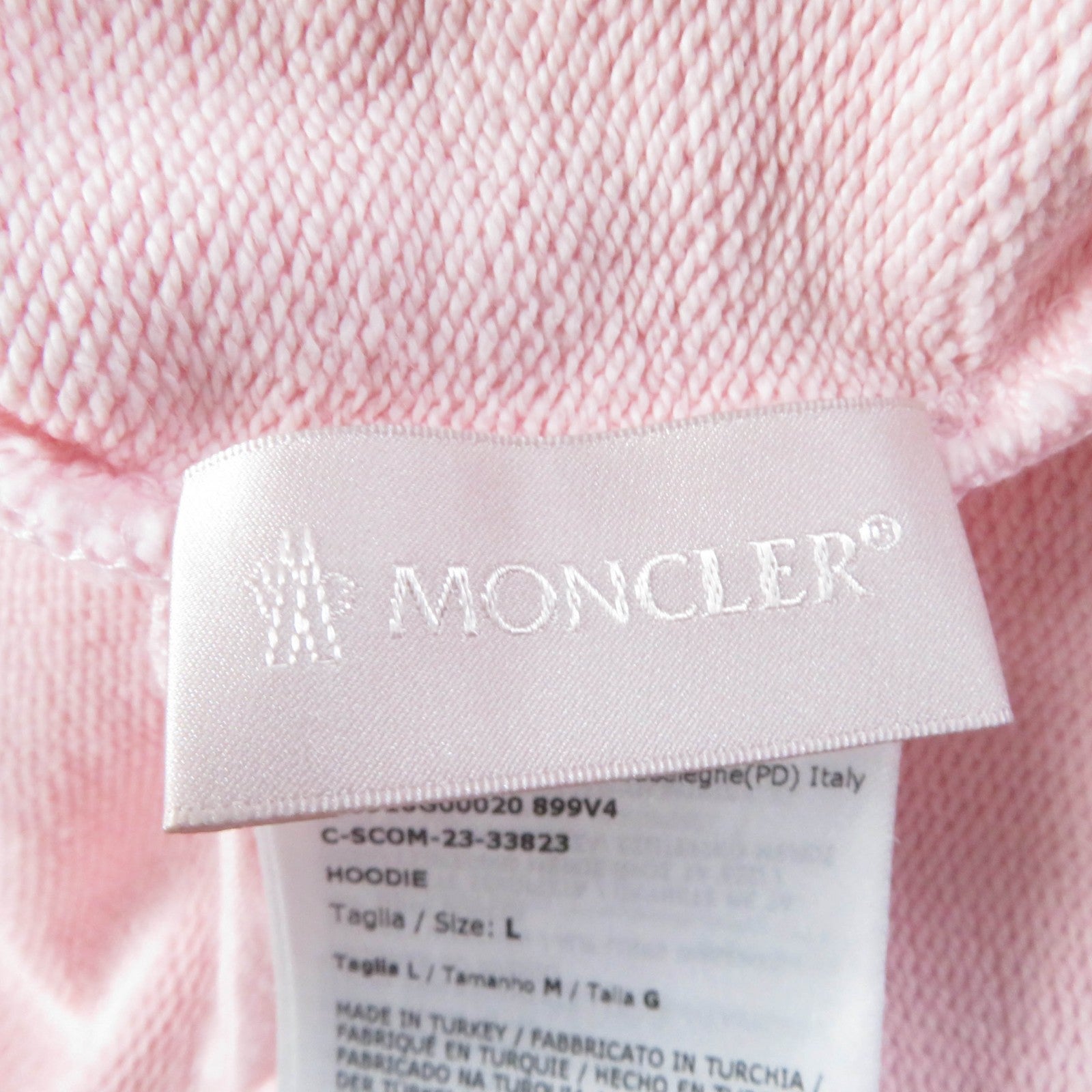 Moncler Cotton Hoodie Pink L Women