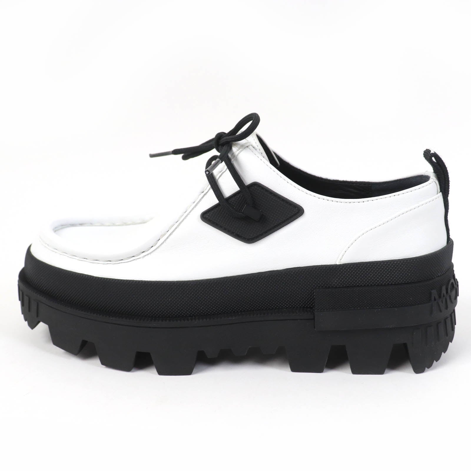 Moncler Leather Chunky Sole Loafers White Black