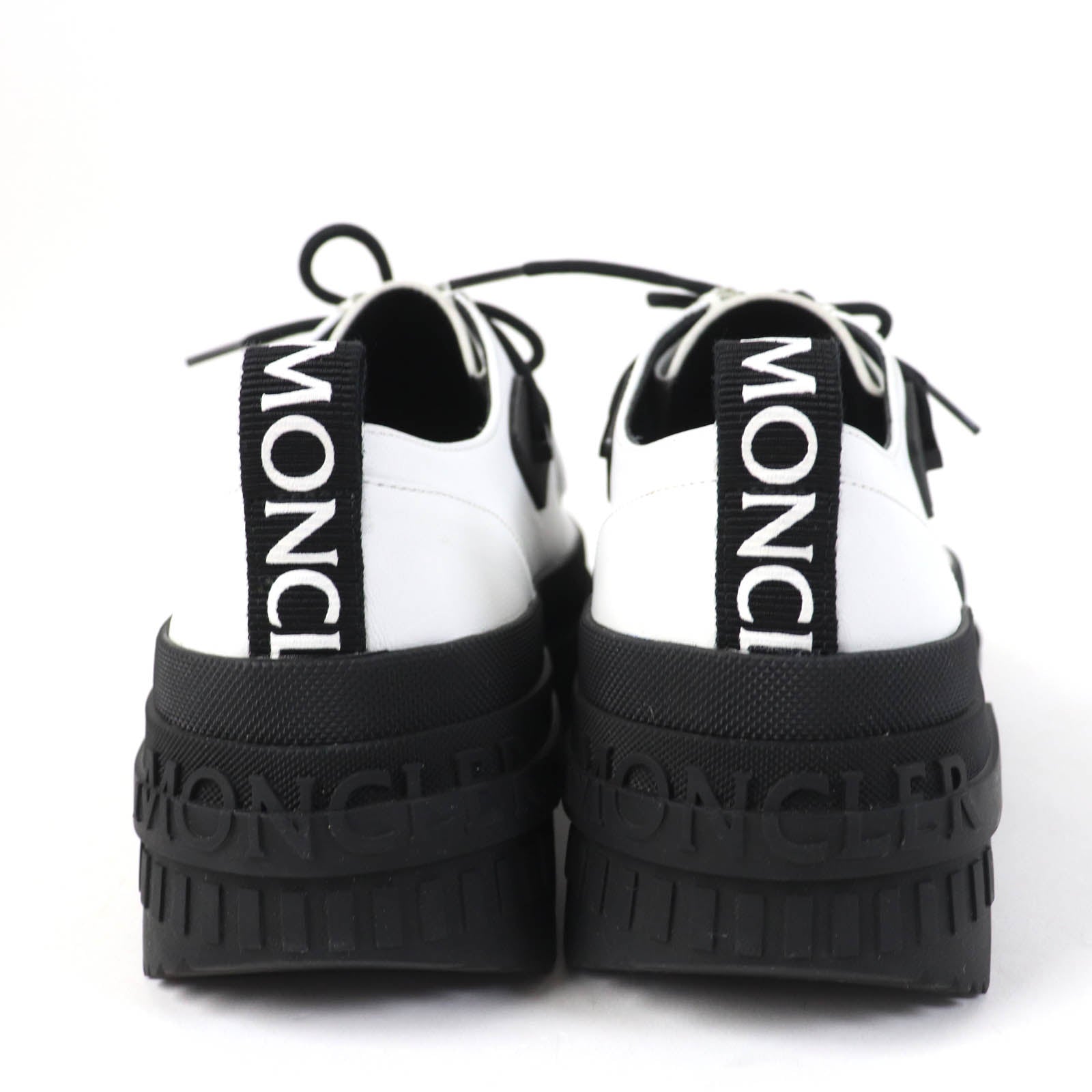 Moncler Leather Chunky Sole Loafers White Black