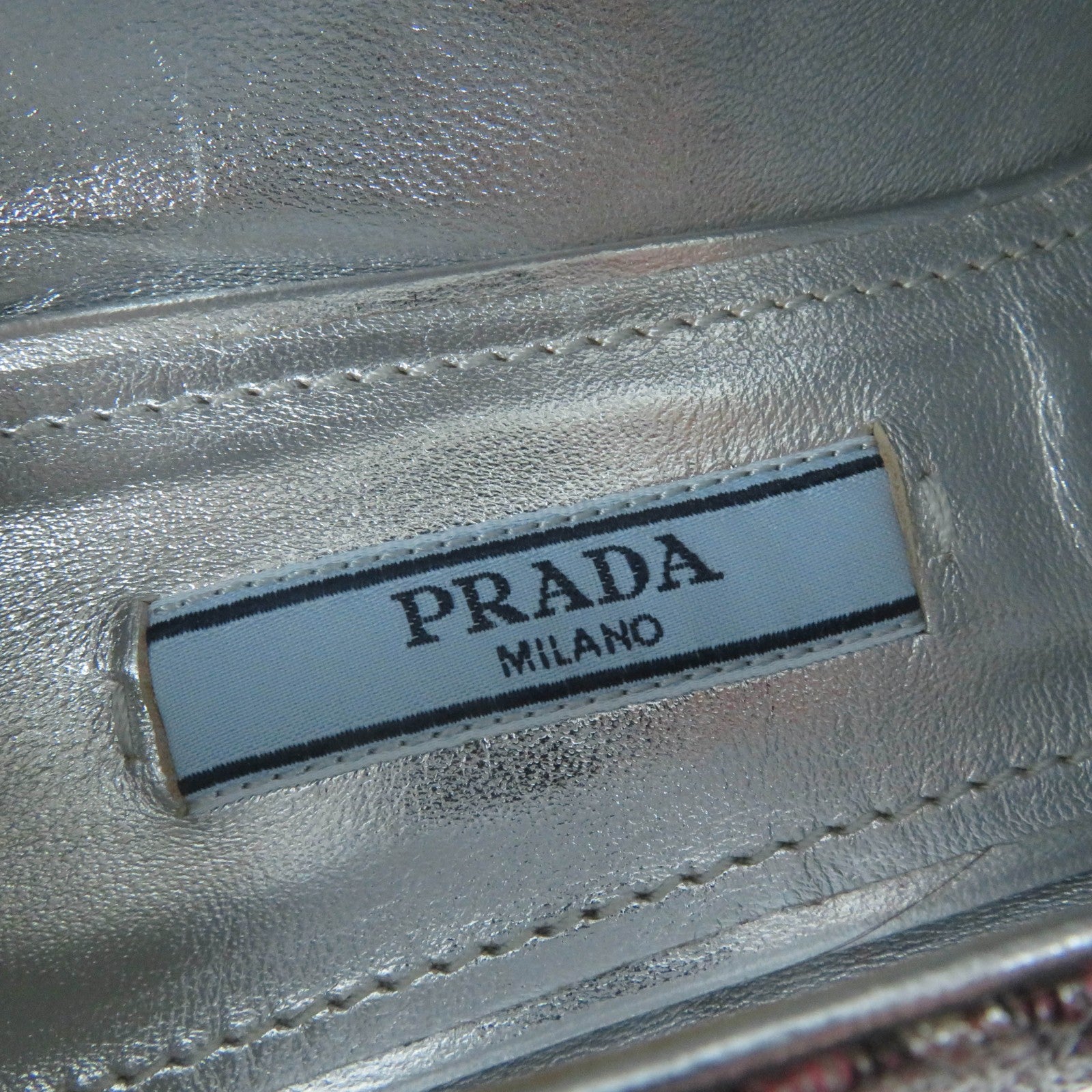 PRADA Crystal Buckle Loafers Pumps Pink 38