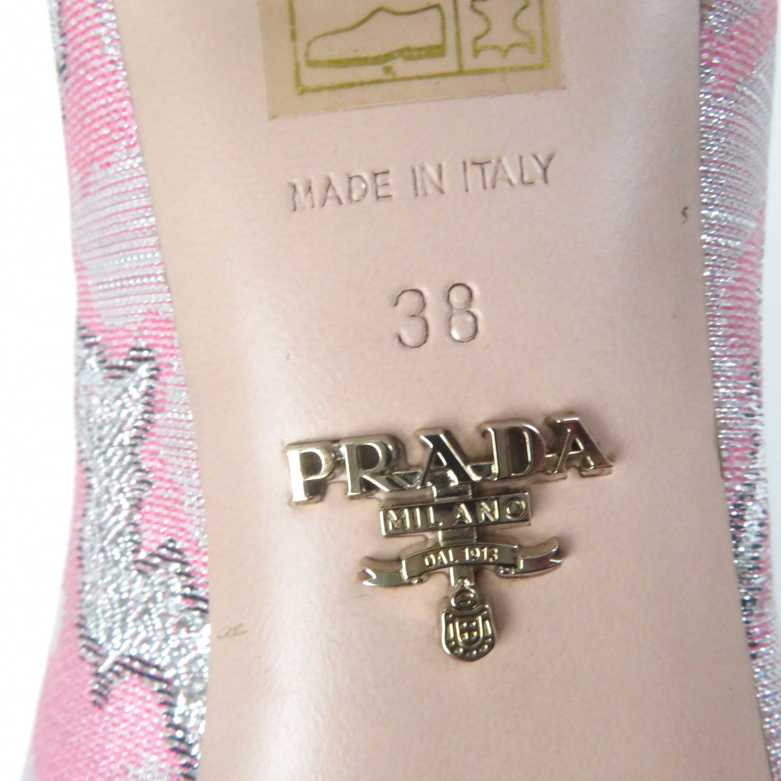 PRADA Crystal Buckle Loafers Pumps Pink 38