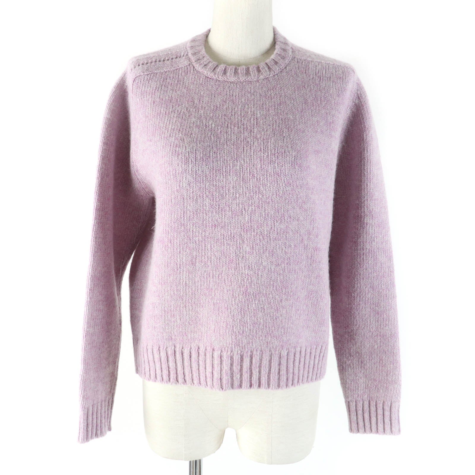 Celine Wool Crew Neck Knit Sweater Purple S