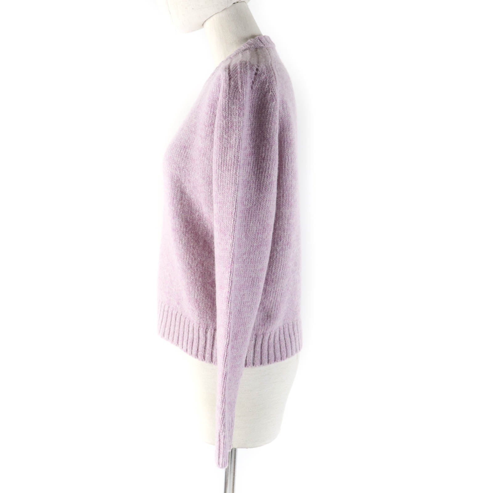 Celine Wool Crew Neck Knit Sweater Purple S