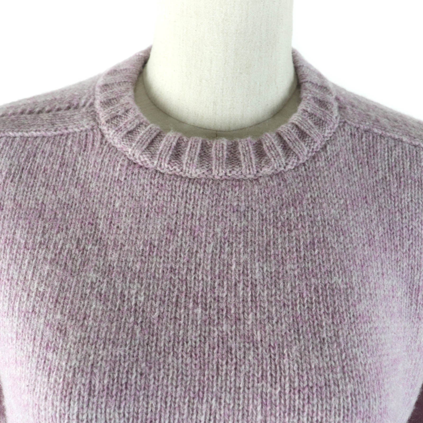 Celine Wool Crew Neck Knit Sweater Purple S