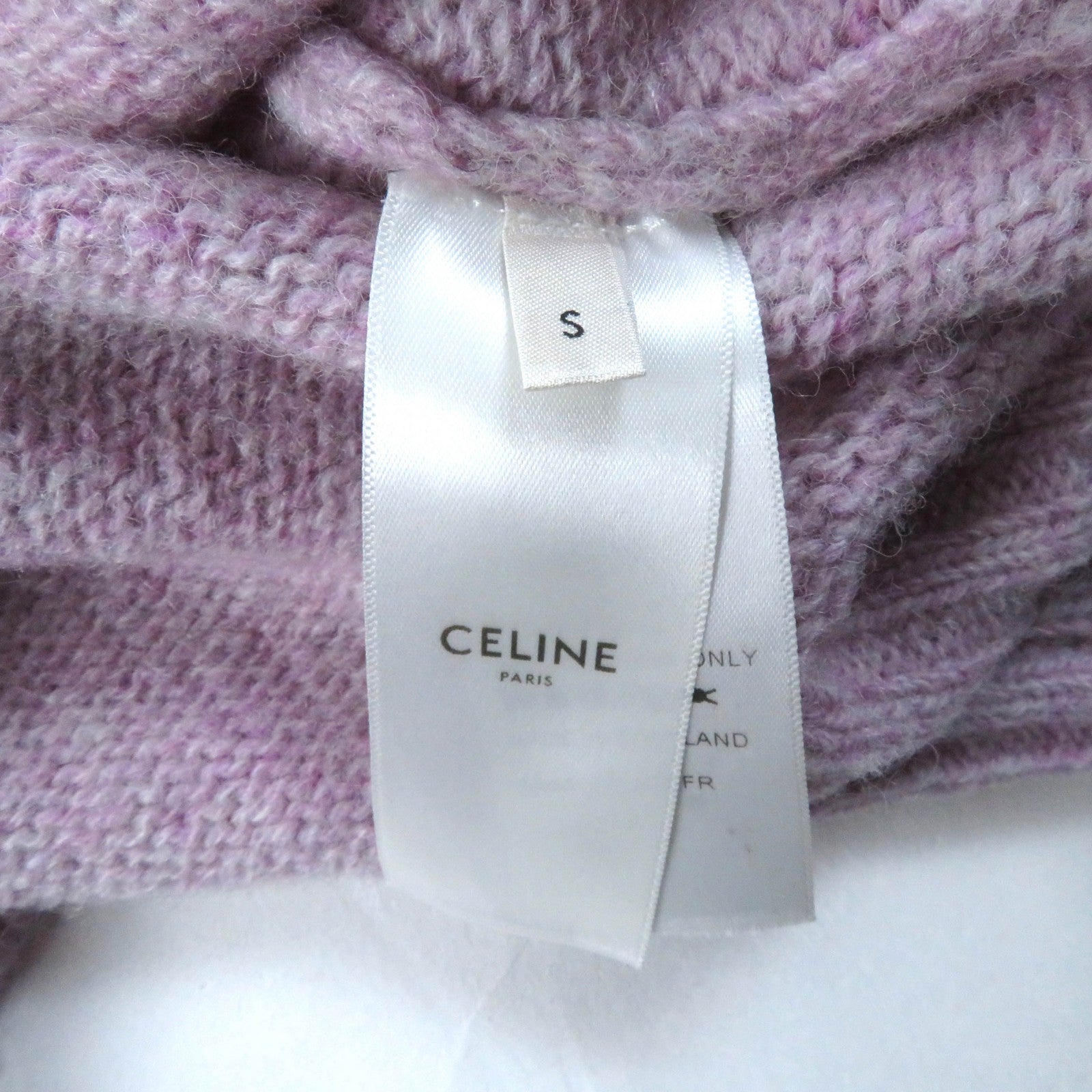 Celine Wool Crew Neck Knit Sweater Purple S