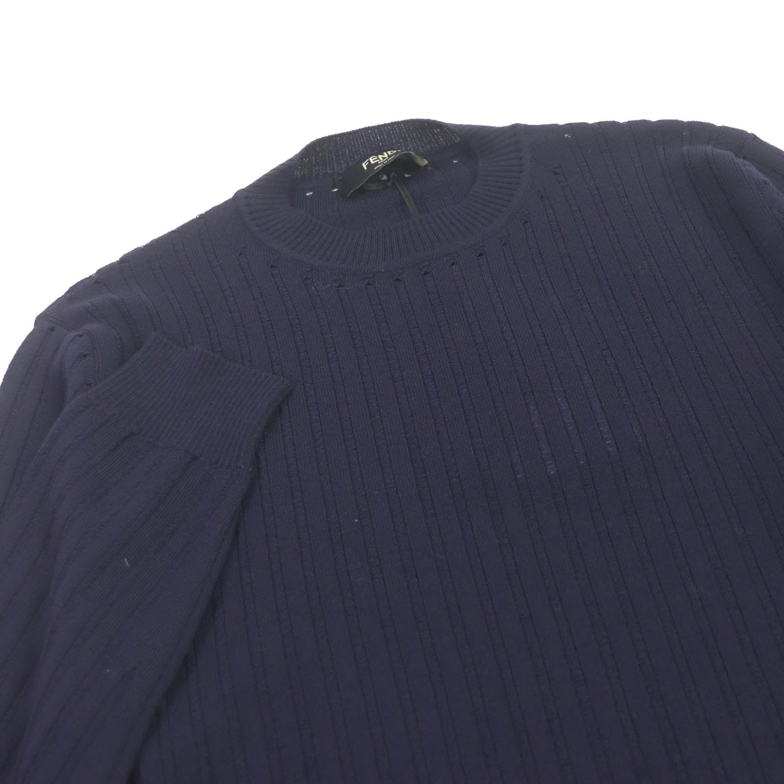 Fendi Wool FF Logo Baguette Sweater Navy