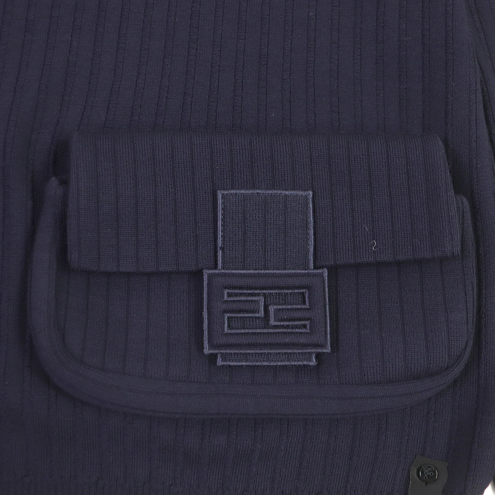 Fendi Wool FF Logo Baguette Sweater Navy