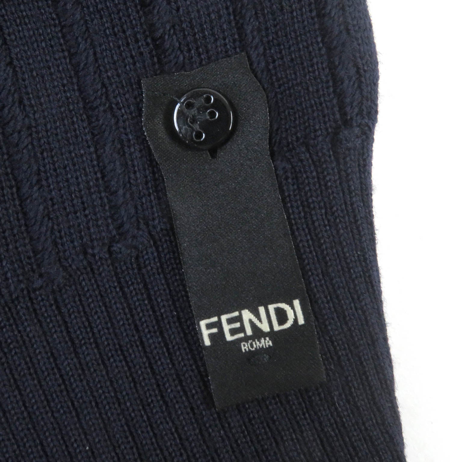 Fendi Wool FF Logo Baguette Sweater Navy