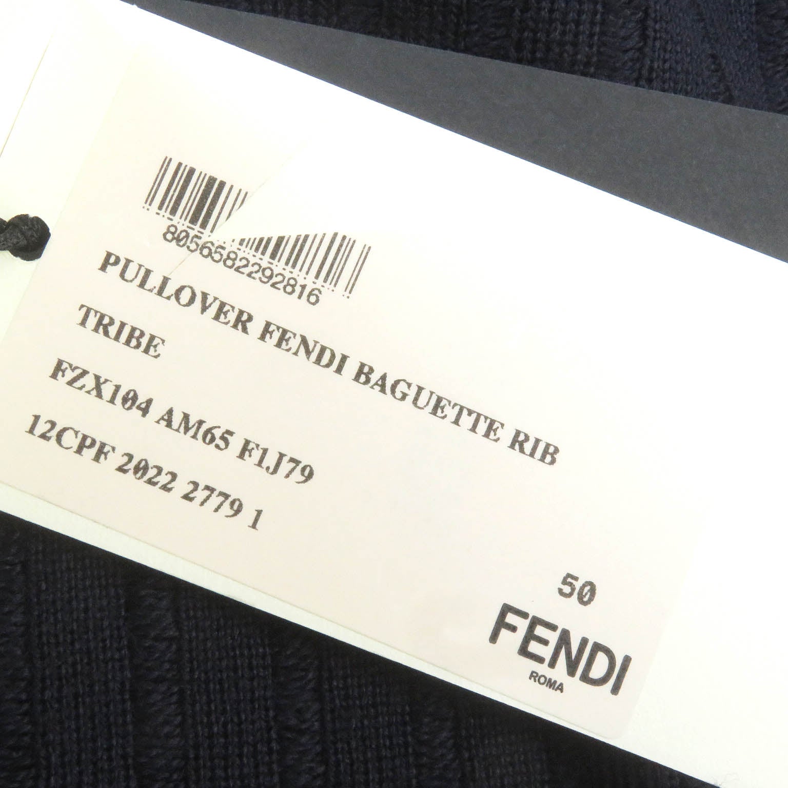 Fendi Wool FF Logo Baguette Sweater Navy