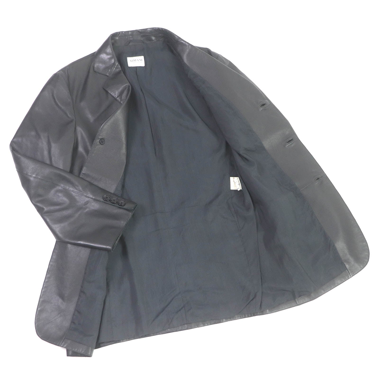 Armani Collezioni Lambskin Leather Jacket Black 46