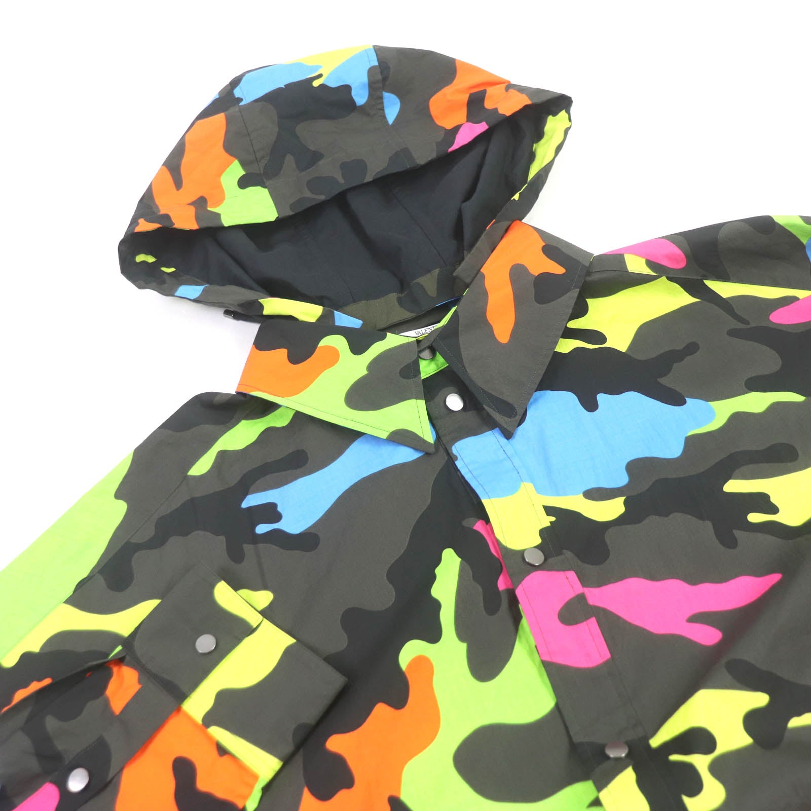 Valentino Camouflage Hoodie Coat Multicolor