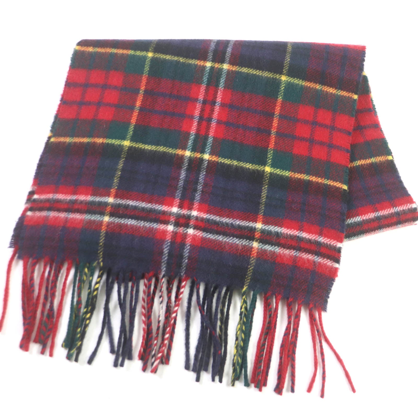 Johnstons Cashmere Tartan Fringe Scarf Red