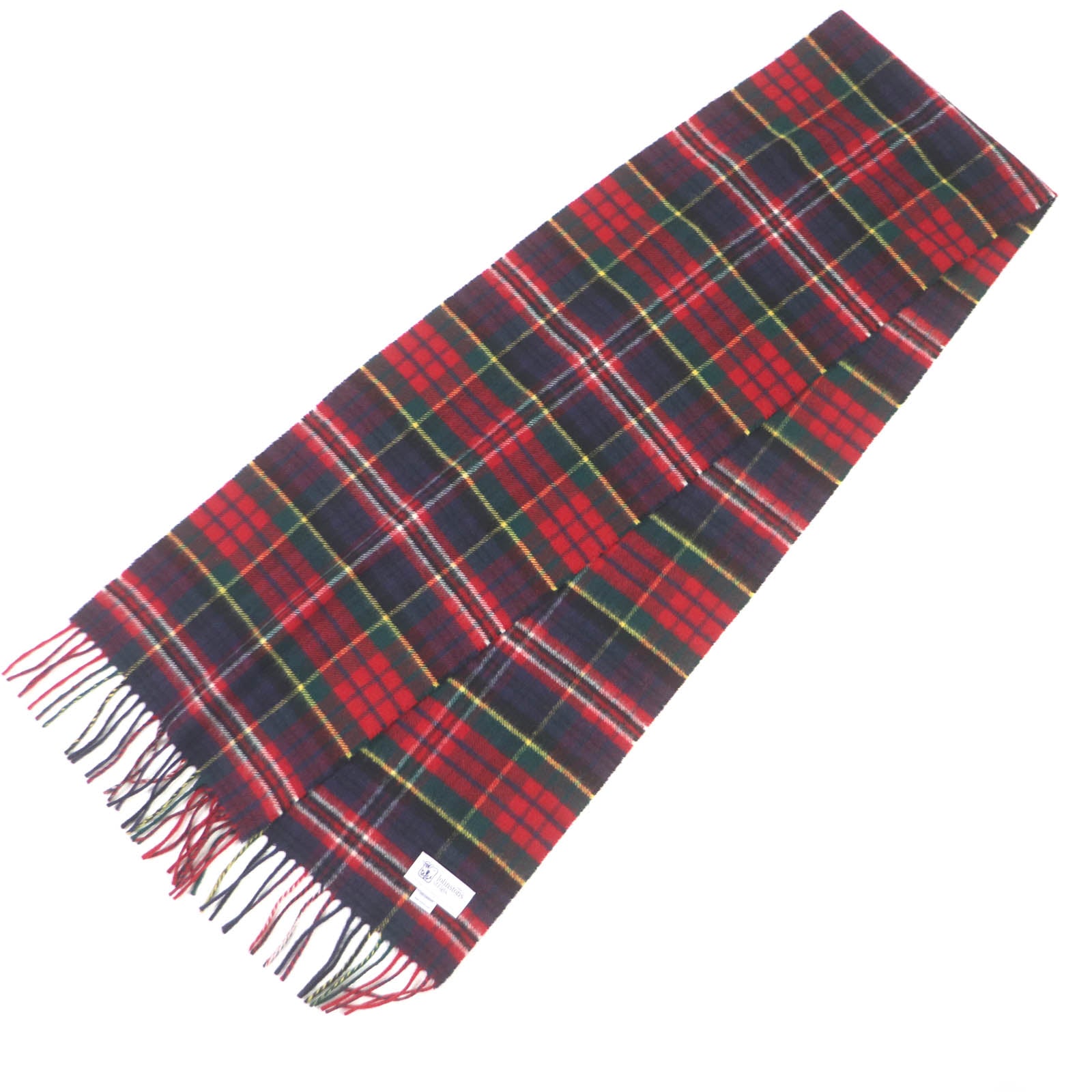 Johnstons Cashmere Tartan Fringe Scarf Red