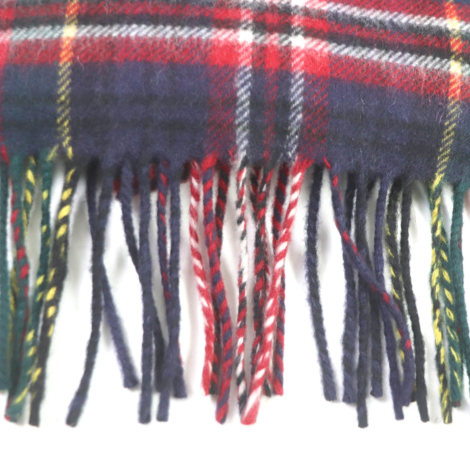 Johnstons Cashmere Tartan Fringe Scarf Red