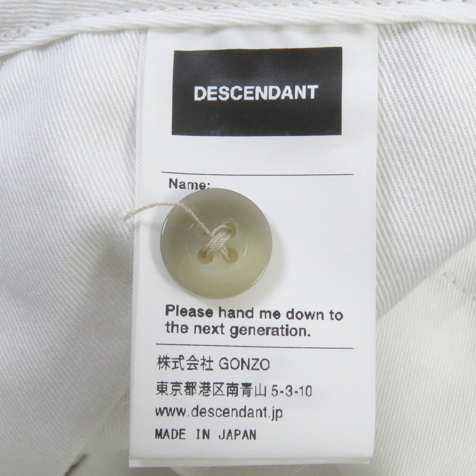 DESCENDANT DW-19 Chino Pants Light Beige