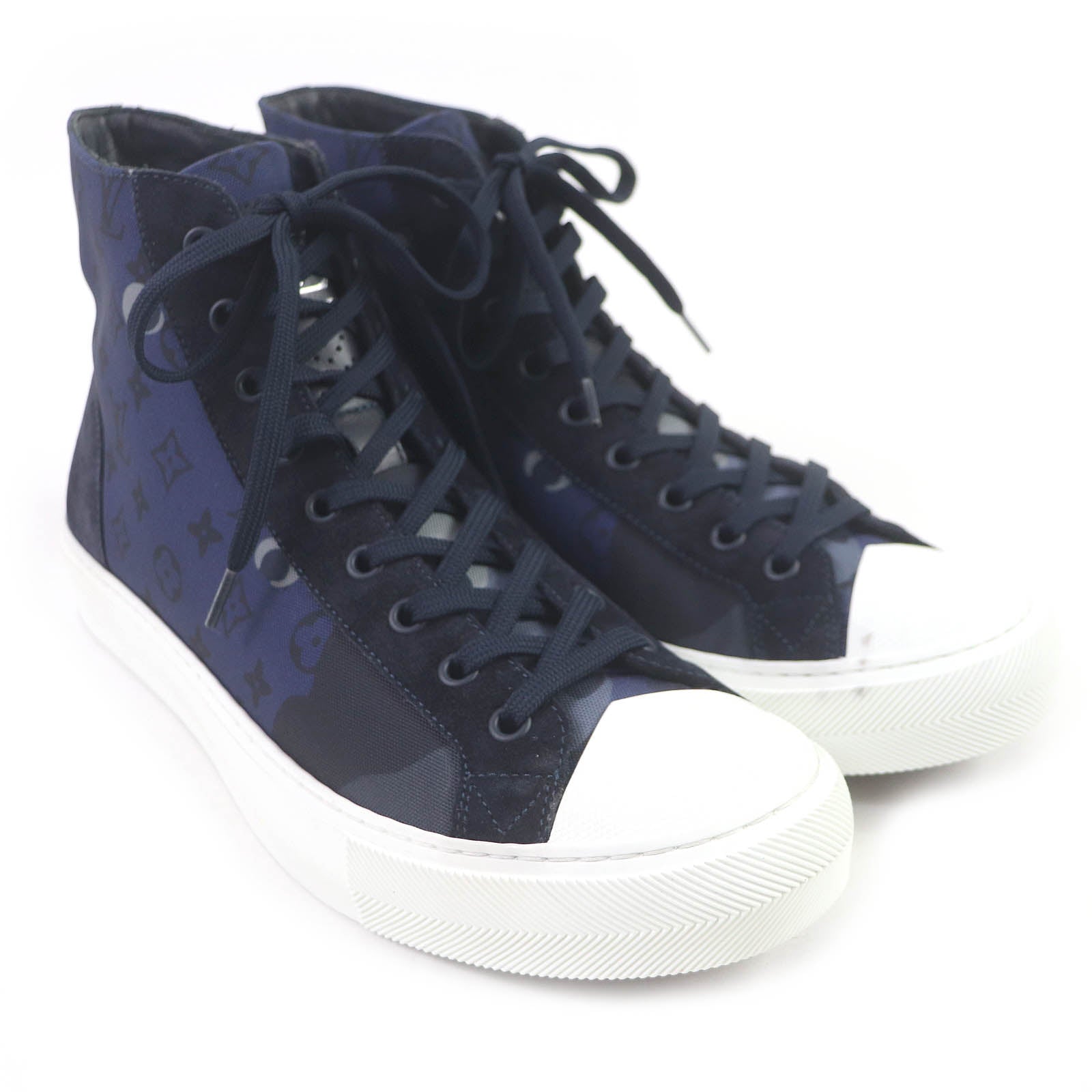 Louis Vuitton Monogram Suede High Cut Sneakers