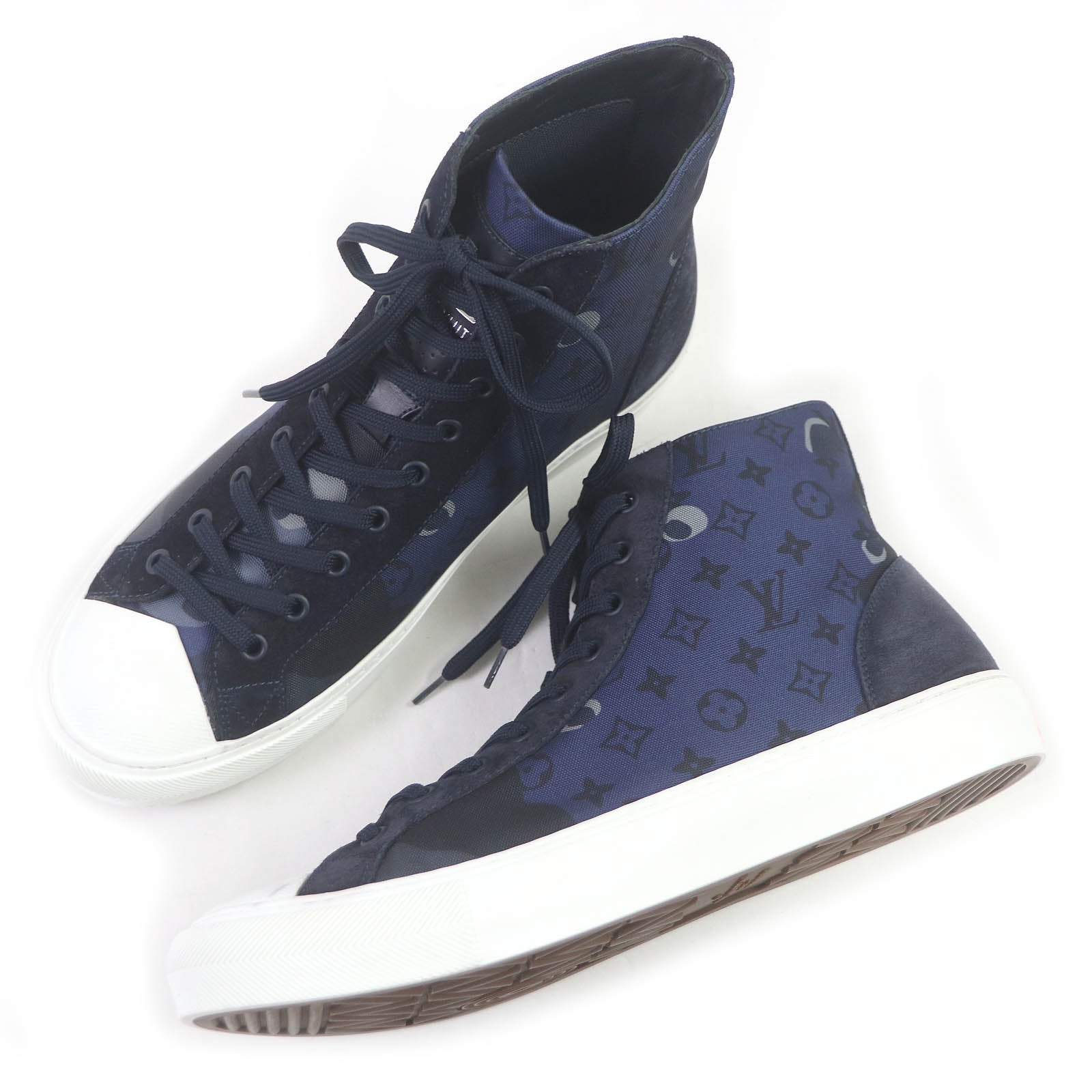 Louis Vuitton Monogram Suede High Cut Sneakers