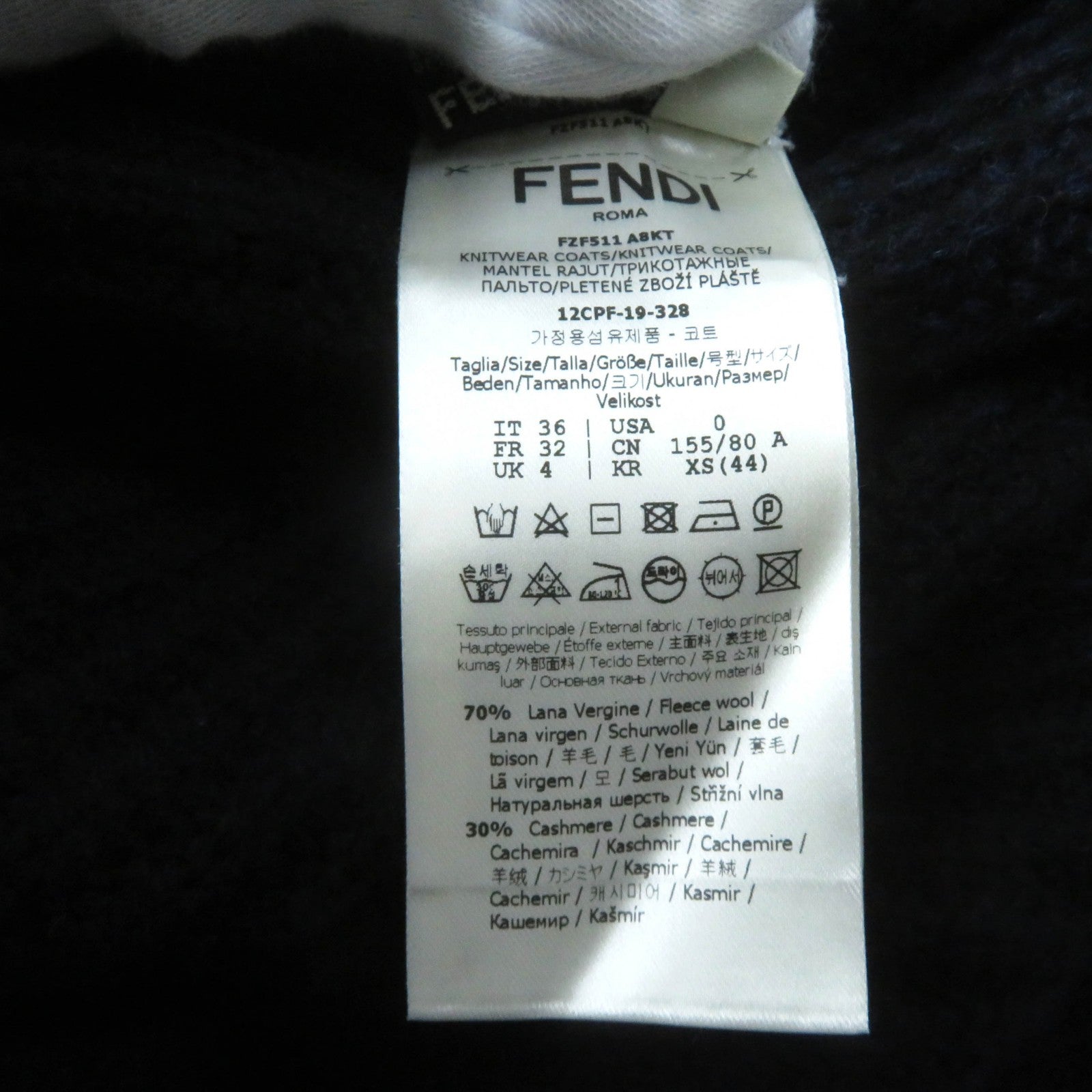 Fendi Wool Cashmere Mink Long Cardigan 36