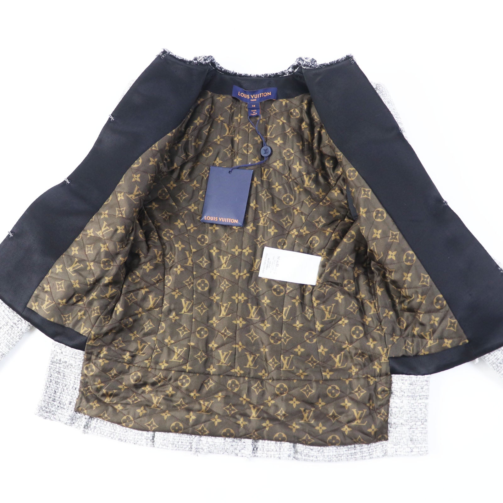 Louis Vuitton Tweed Jacket Monogram Lining Women