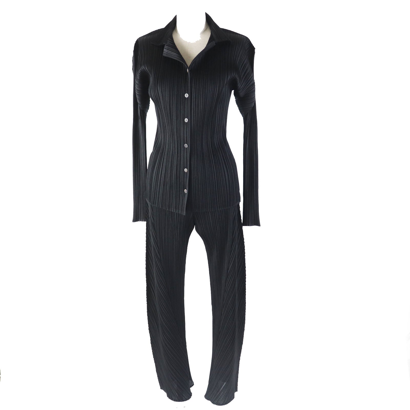 PLEATS PLEASE Polyester Jacket Pants Set Black