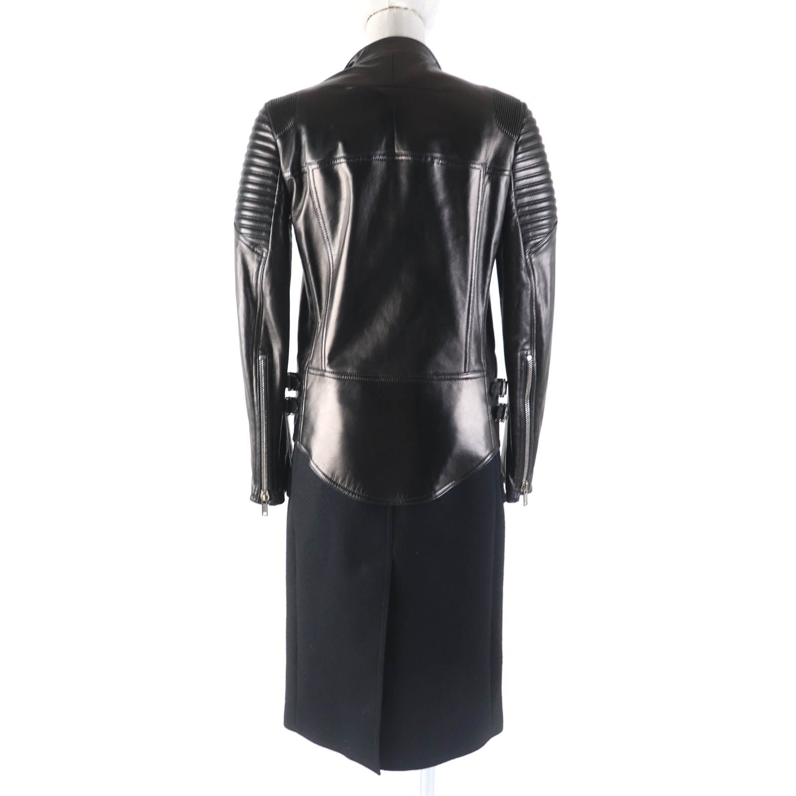 Givenchy Lambskin Wool Riders Coat Black 36 Women