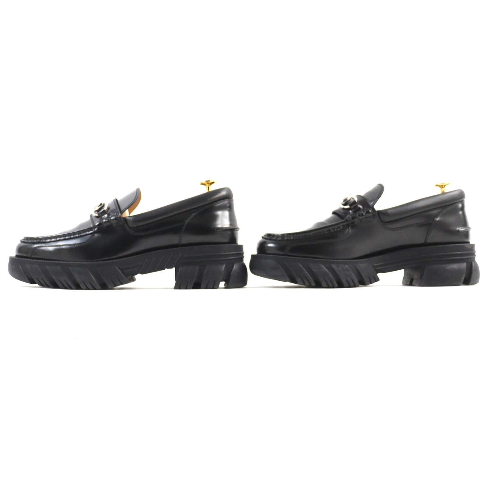 GUCCI Leather Horsebit Loafers Black 658822