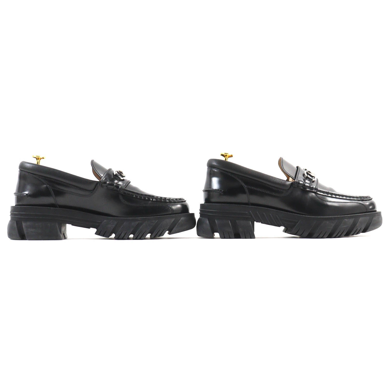 GUCCI Leather Horsebit Loafers Black 658822