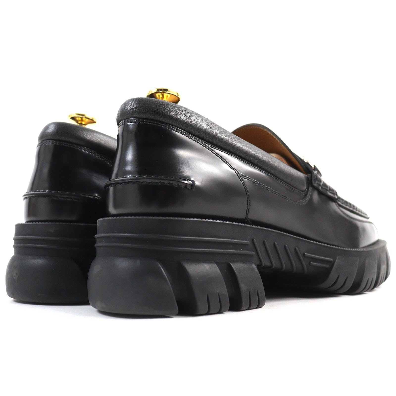 GUCCI Leather Horsebit Loafers Black 658822