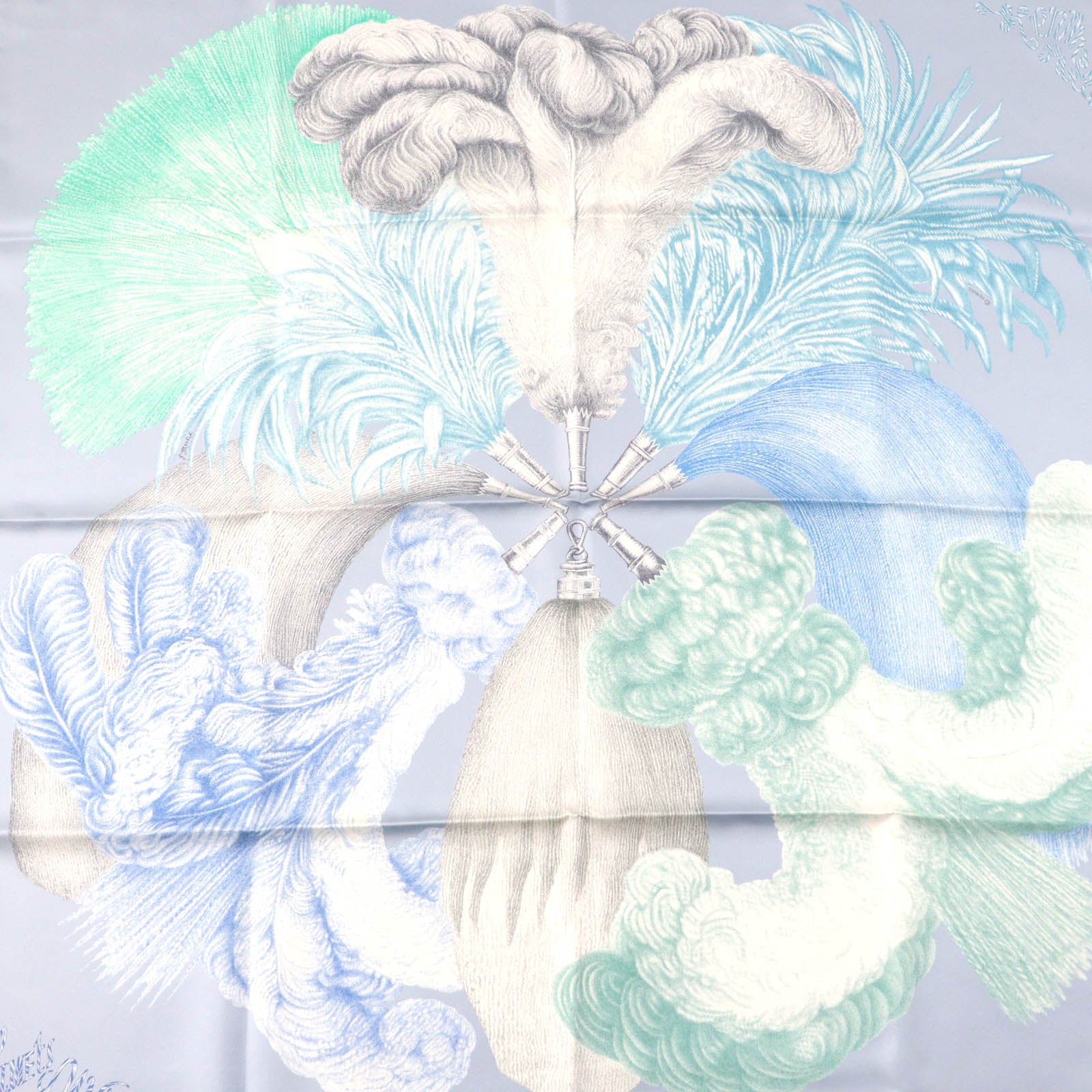 Hermes Silk Scarf Calle 90 PLUMETS ET PANACHES