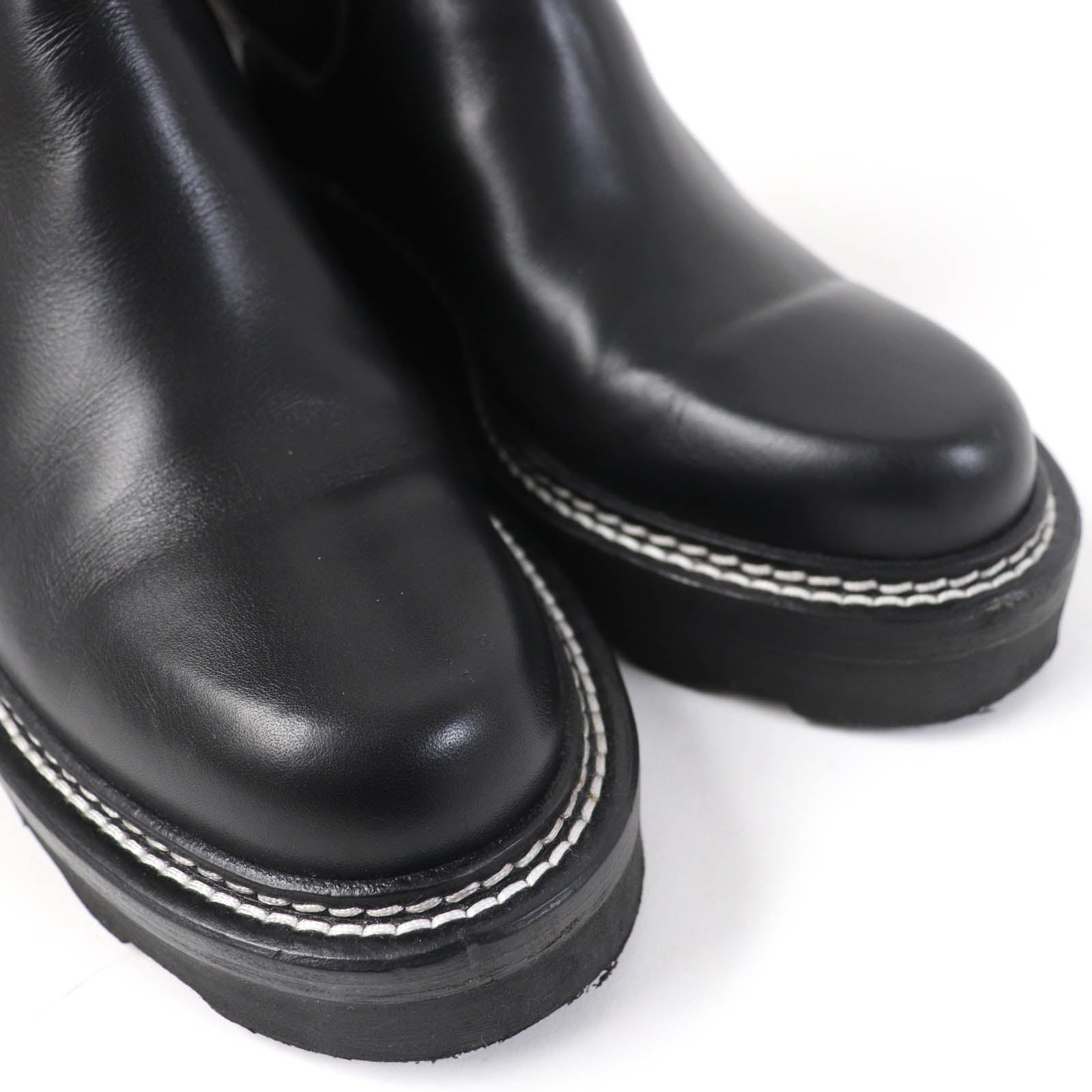 Louis Vuitton Leather Ankle Boots Black 35.5 Women