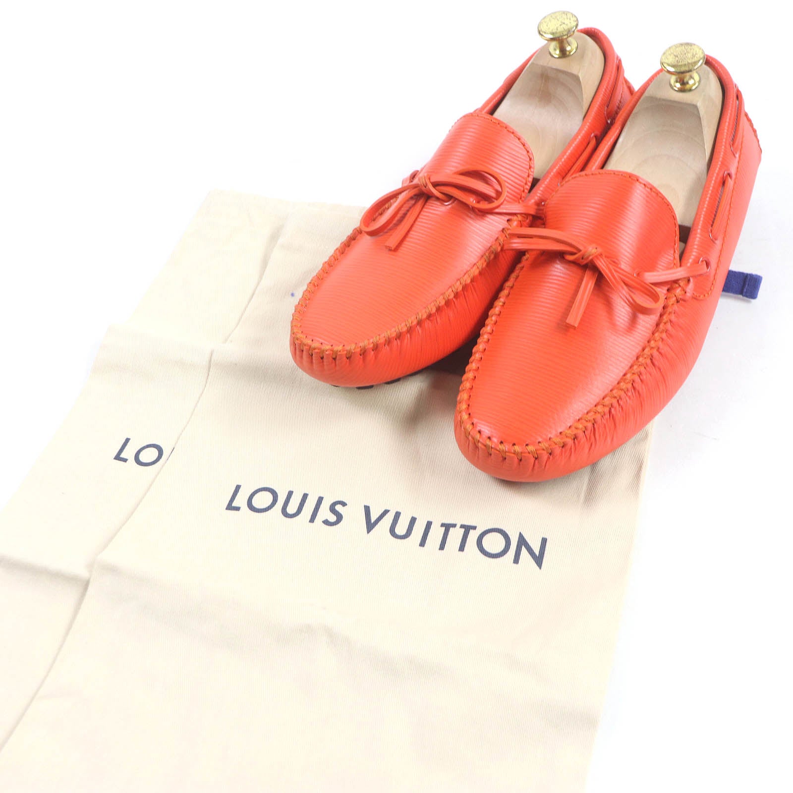 Louis Vuitton Epi Leather Loafers Orange 6.5