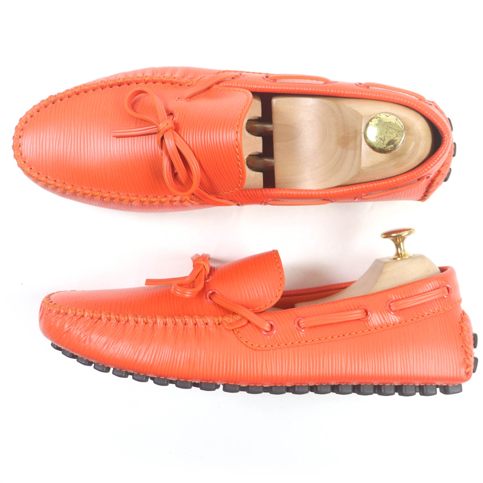 Louis Vuitton Epi Leather Loafers Orange 6.5