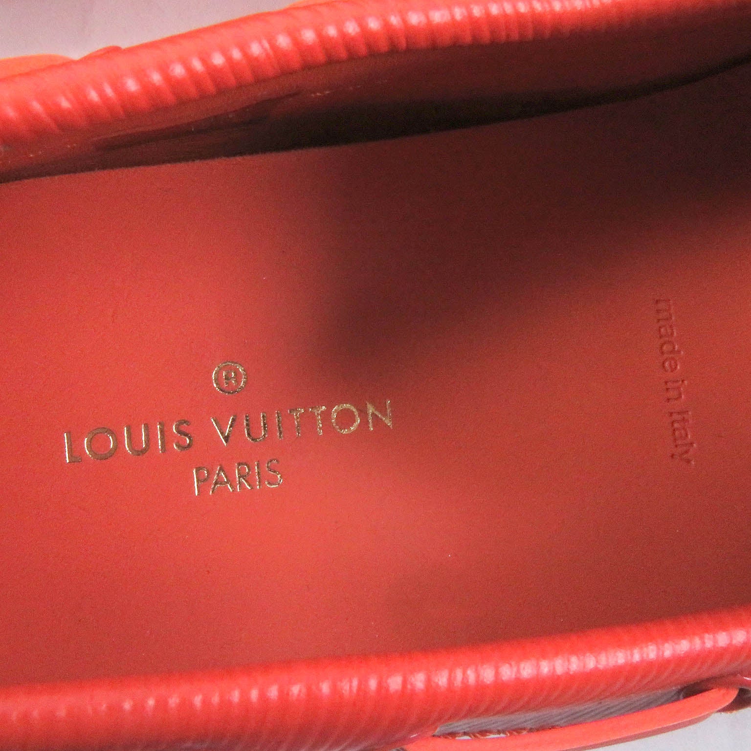 Louis Vuitton Epi Leather Loafers Orange 6.5