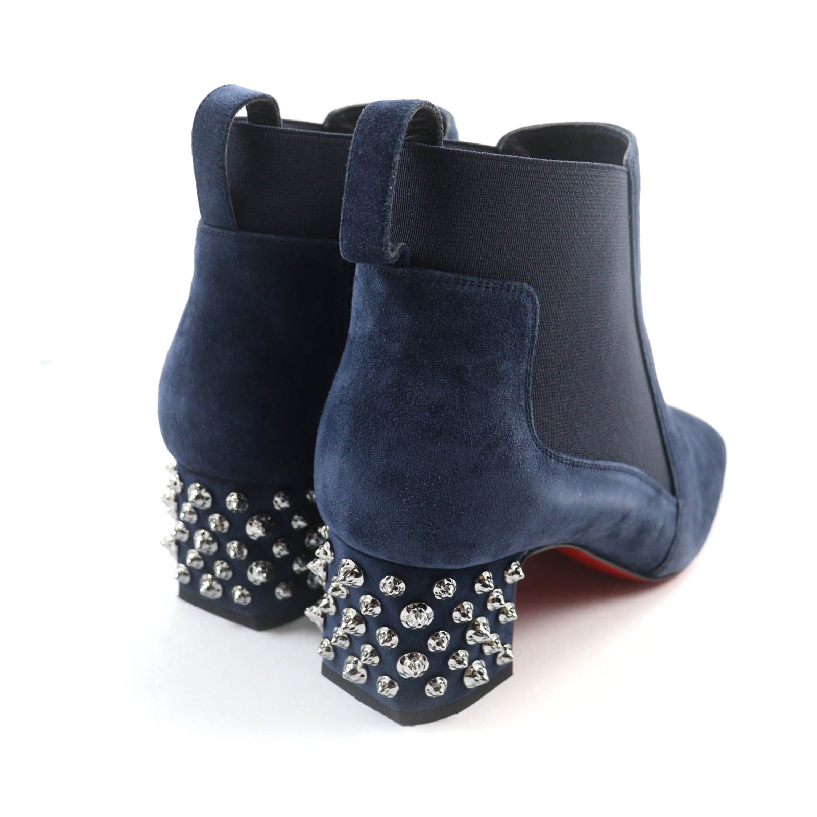 Christian Louboutin Suede Leather Boots Navy 36.5