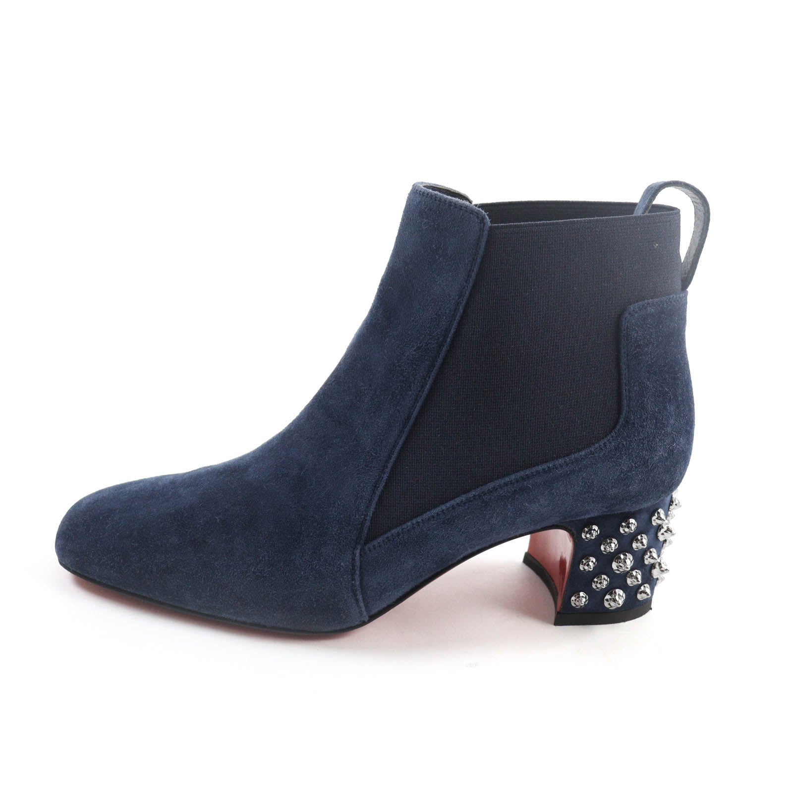 Christian Louboutin Suede Leather Boots Navy 36.5