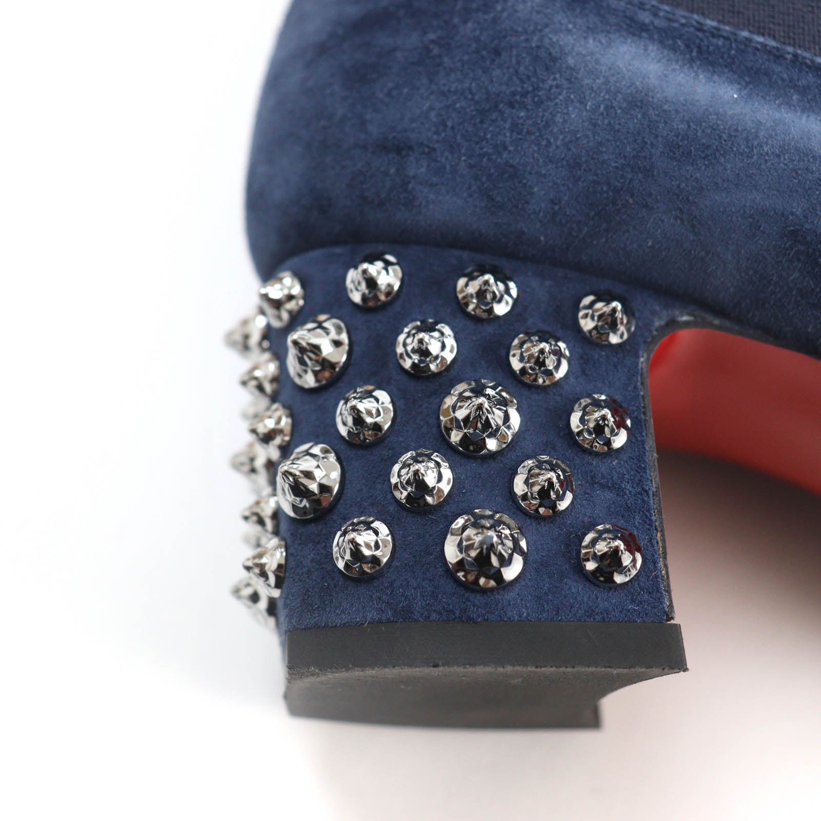 Christian Louboutin Suede Leather Boots Navy 36.5