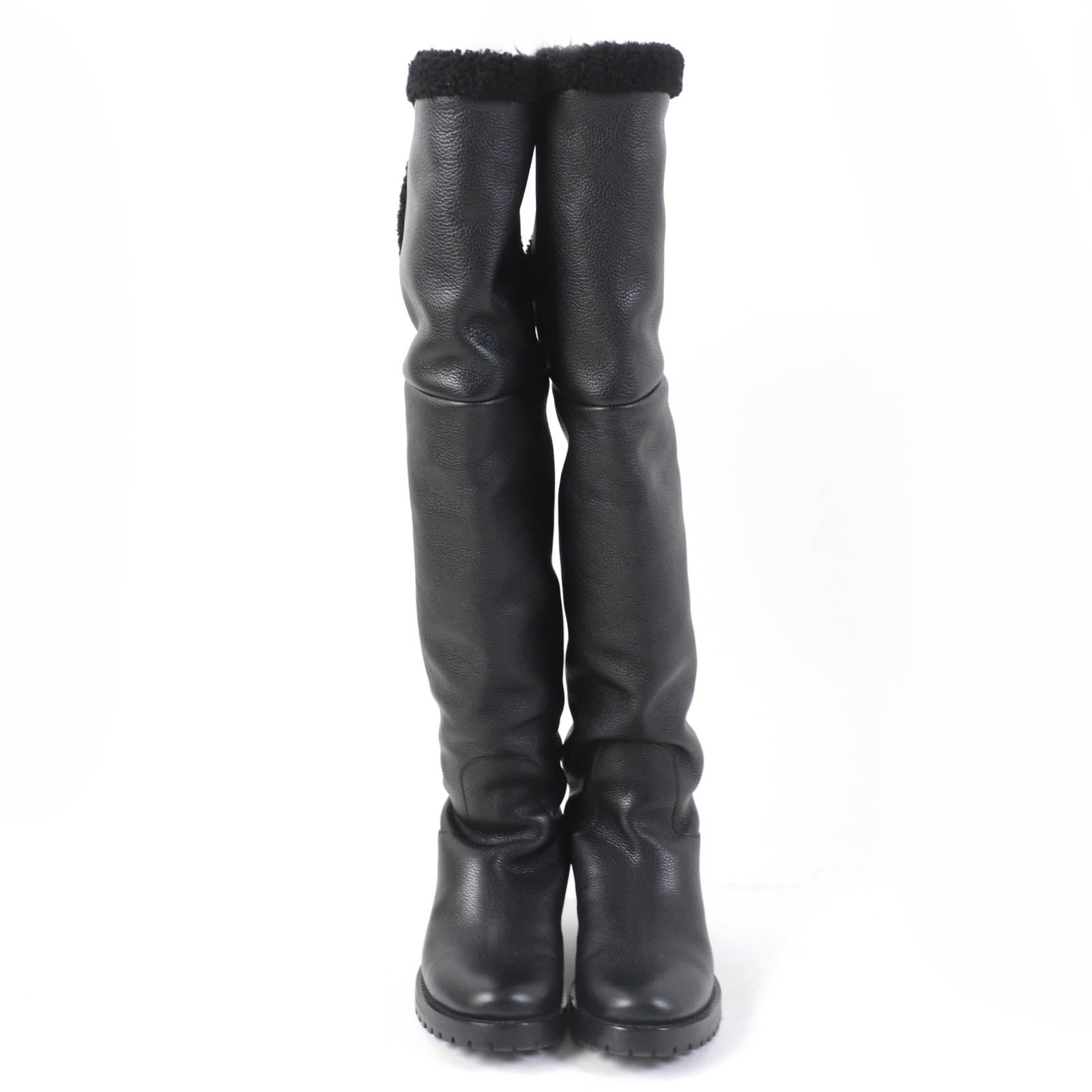 Louis Vuitton Monogram Leather Knee High Boots