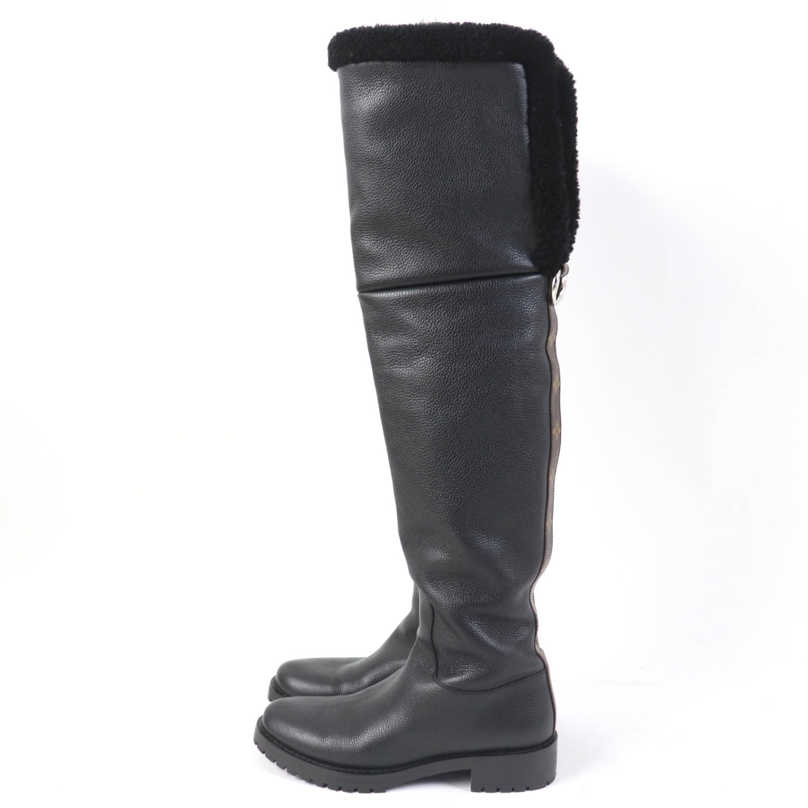 Louis Vuitton Monogram Leather Knee High Boots